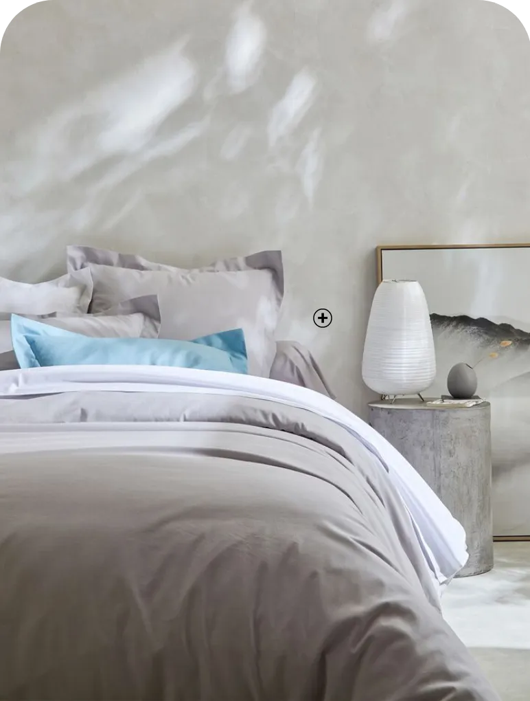 Linge de lit gris uni en coton bio Colombine® pas cher | Blancheporte