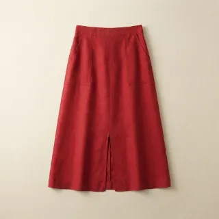 Jupe longue fluide fendue, viscose lin bois de rose, coupe trapèze - Blog Blancheporte
