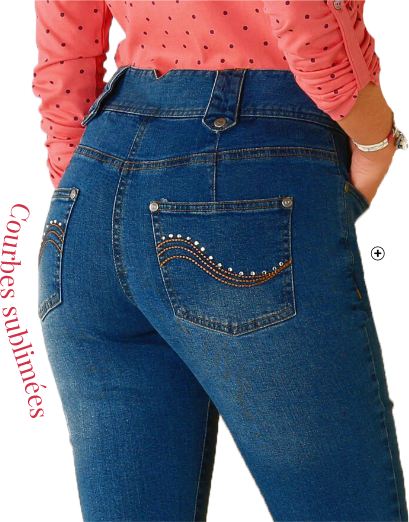 Jean droit femme taille haute petite taille pas cher | Blancheporte