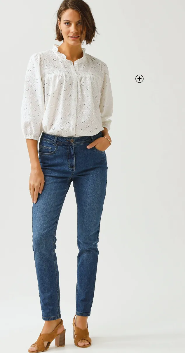 Pantalon slim, taille haute, moyenne stature - Blancheporte