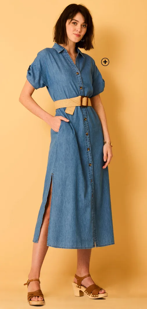 Robe-chemisier longue en jean - Blog Blancheporte