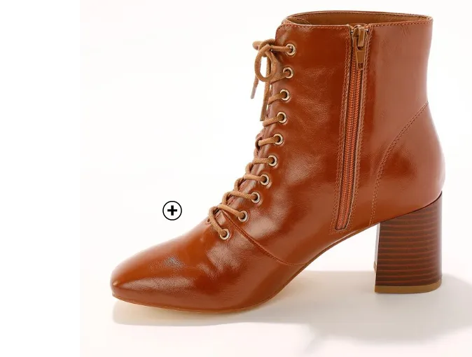 Bottines lacées femme à talon marron pas cher | Blancheporte