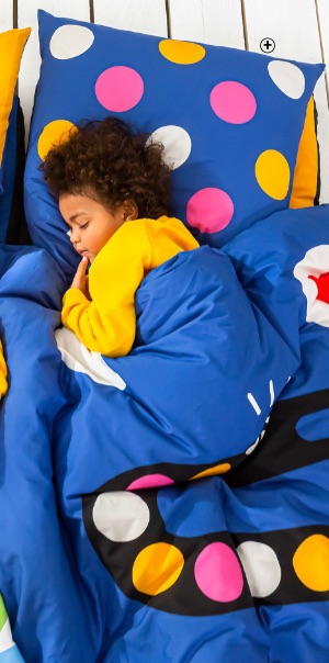 Linge de lit enfant 1 personne motif serpent Linge de lit enfant 1 personne motif serpent en coton bleu pas cher | Collection Blancheporte x LEM