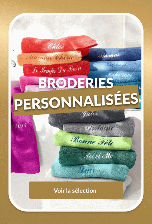 Idées de cadeaux Noël Blancheporte : les peignoirs et linge de bain personnalisés brodés !