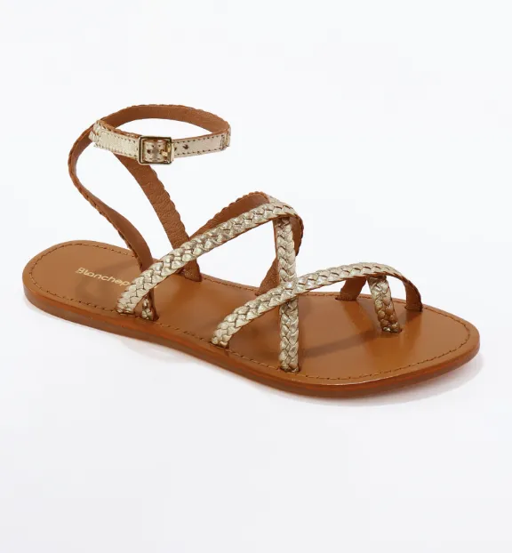 Sandales plates tressées en cuir, style bohème estival - Blog Blancheporte