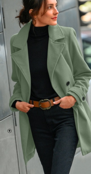 manteau femme vert hiver