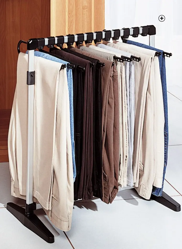 Porte pantalons sur pieds réglables pour ranger vêtements pliés pas cher | Blancheporte