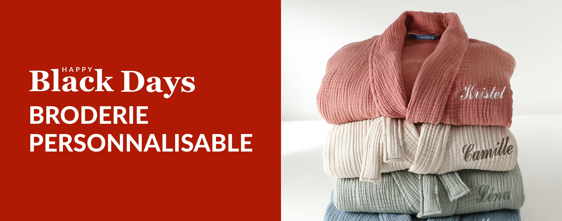 Happy Black Days : profitez de toute notre broderie personnalisable sur le linge de maison