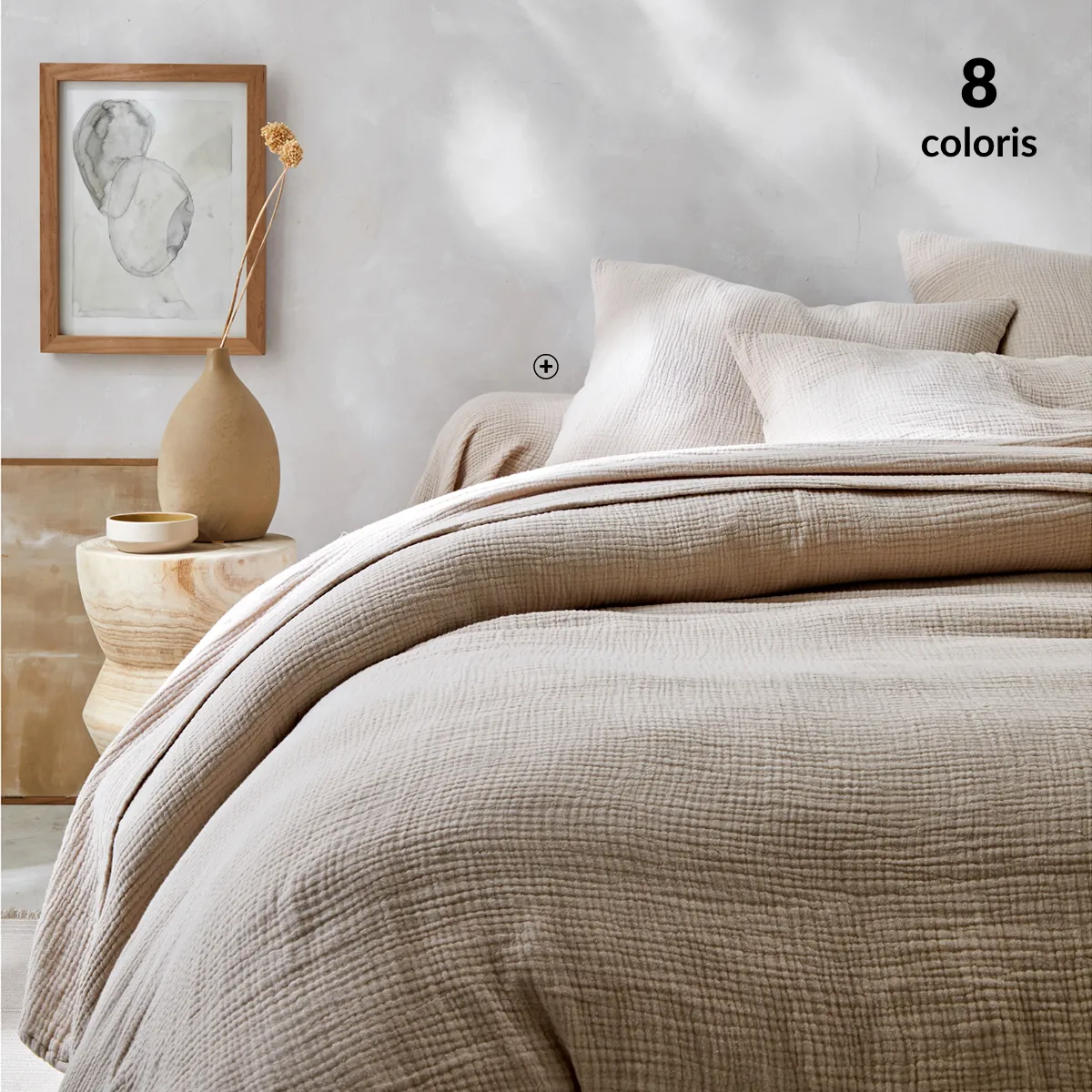 Linge de lit uni en triple gaze de coton bleu apaisant, tissu respirant idéal en toute saison – blog blancheporte