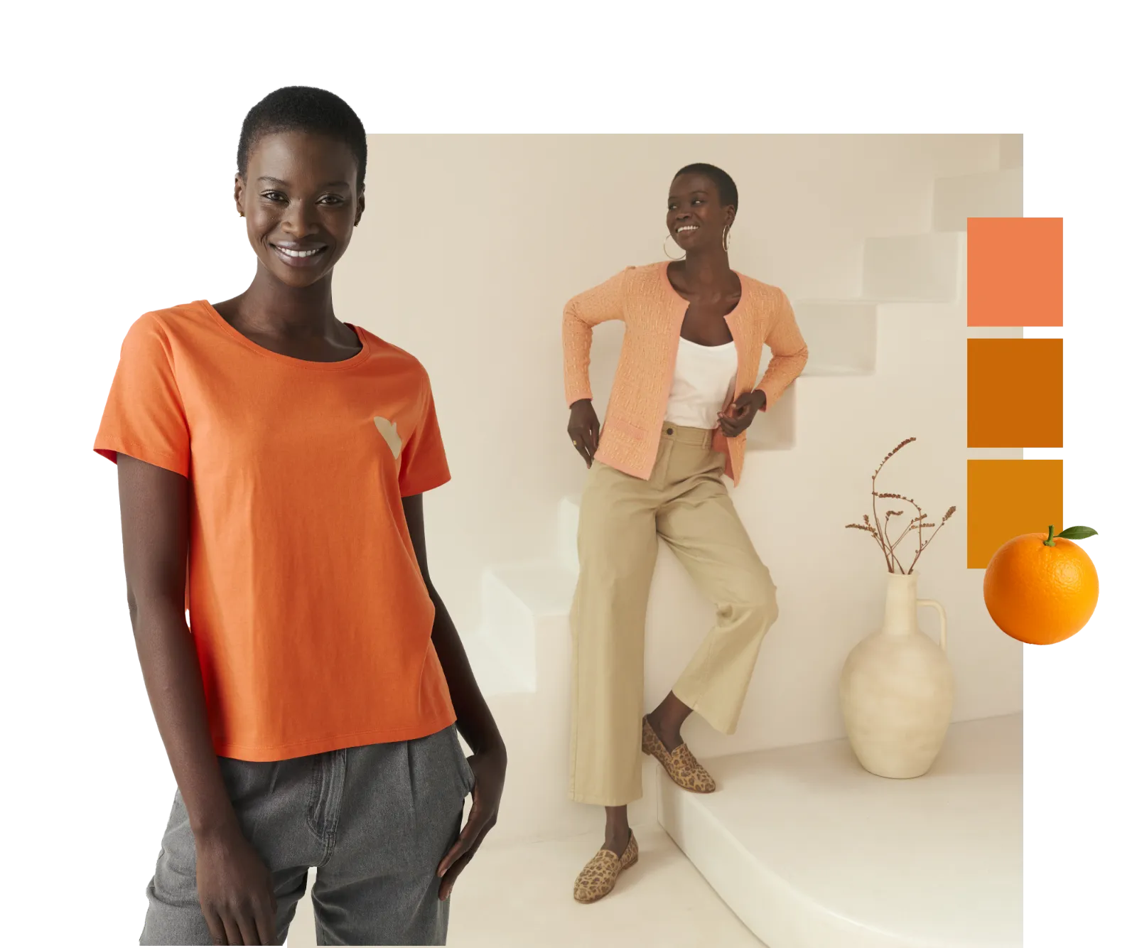 L'Orange', plein de vitalité: découvrez les couleurs tendance printemps-été 2026, pour un look mode femme élégant | Blancheporte