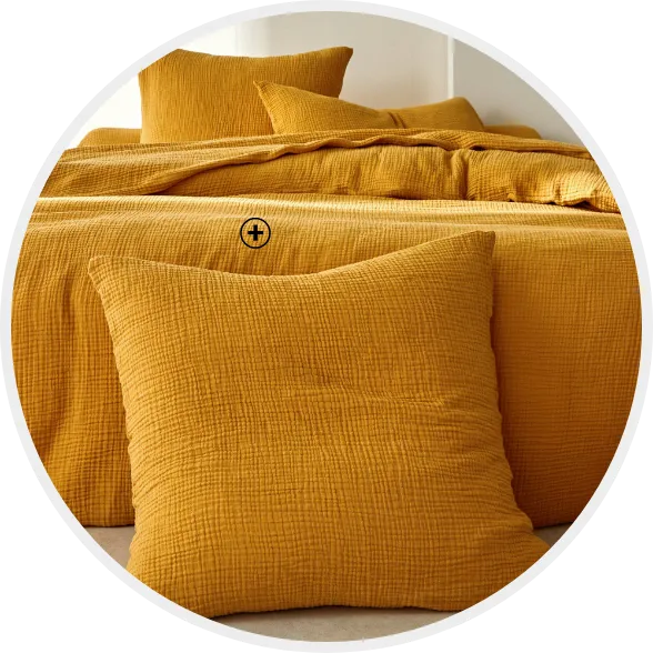Linge de lit en triple gaze de coton uni avec oreiller douillet | Comment choisir son oreiller ? – Blancheporte