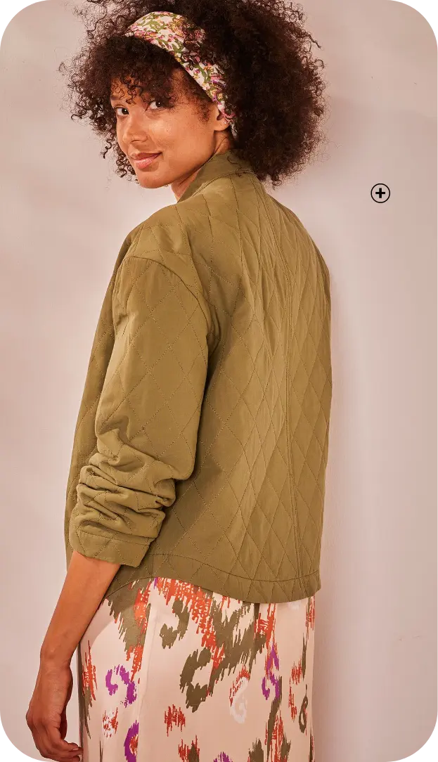 Veste matelassée col kimono, chaleur et style bohème sur une robe longue | Blancheporte