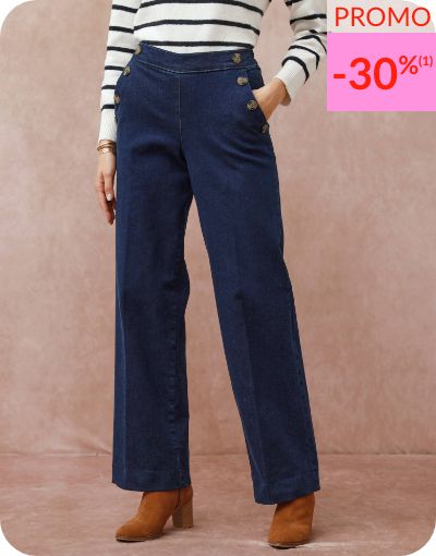 Jean large effet pont