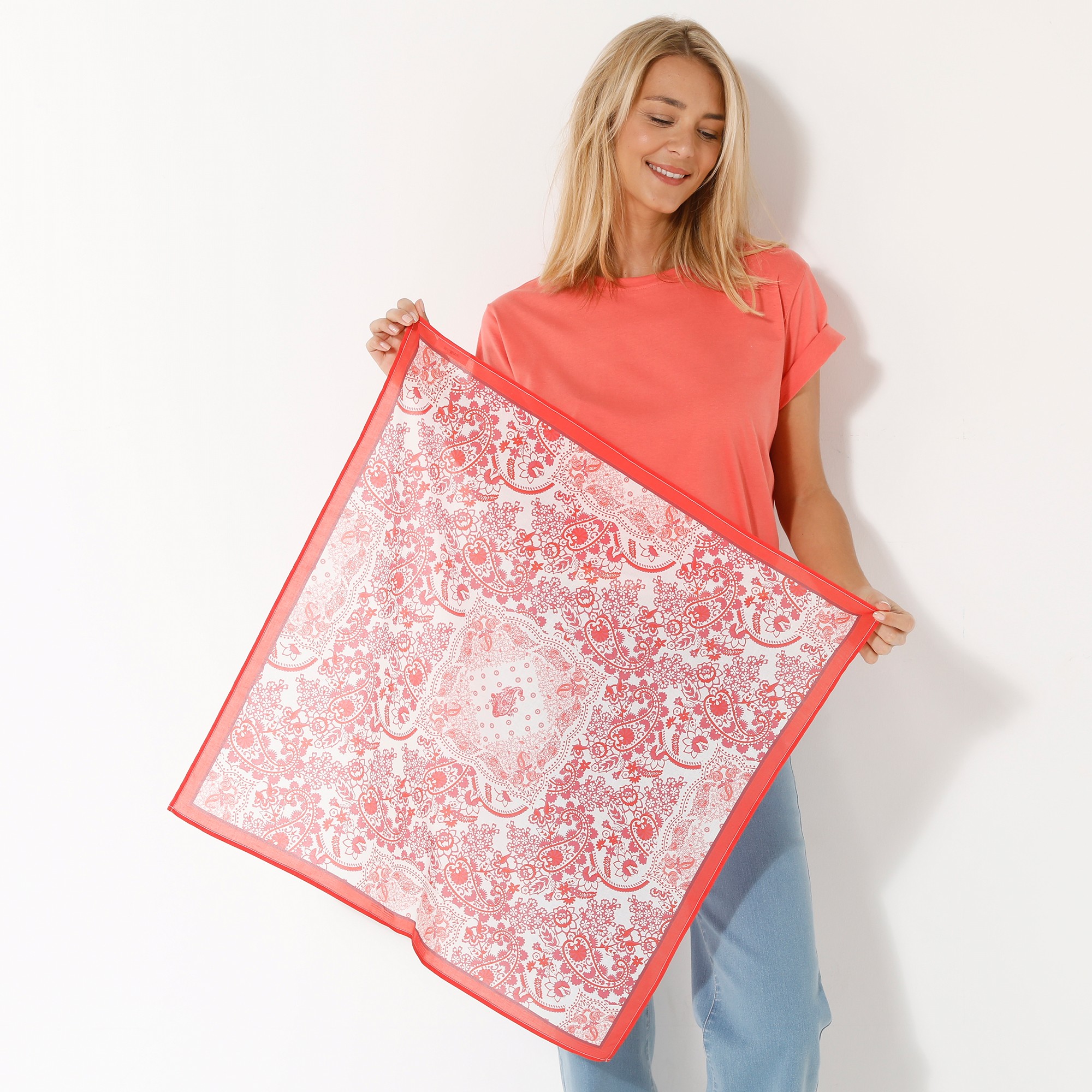 Foulard Imprimé Bandana, 70 X 70 Cm - Coton - Blancheporte