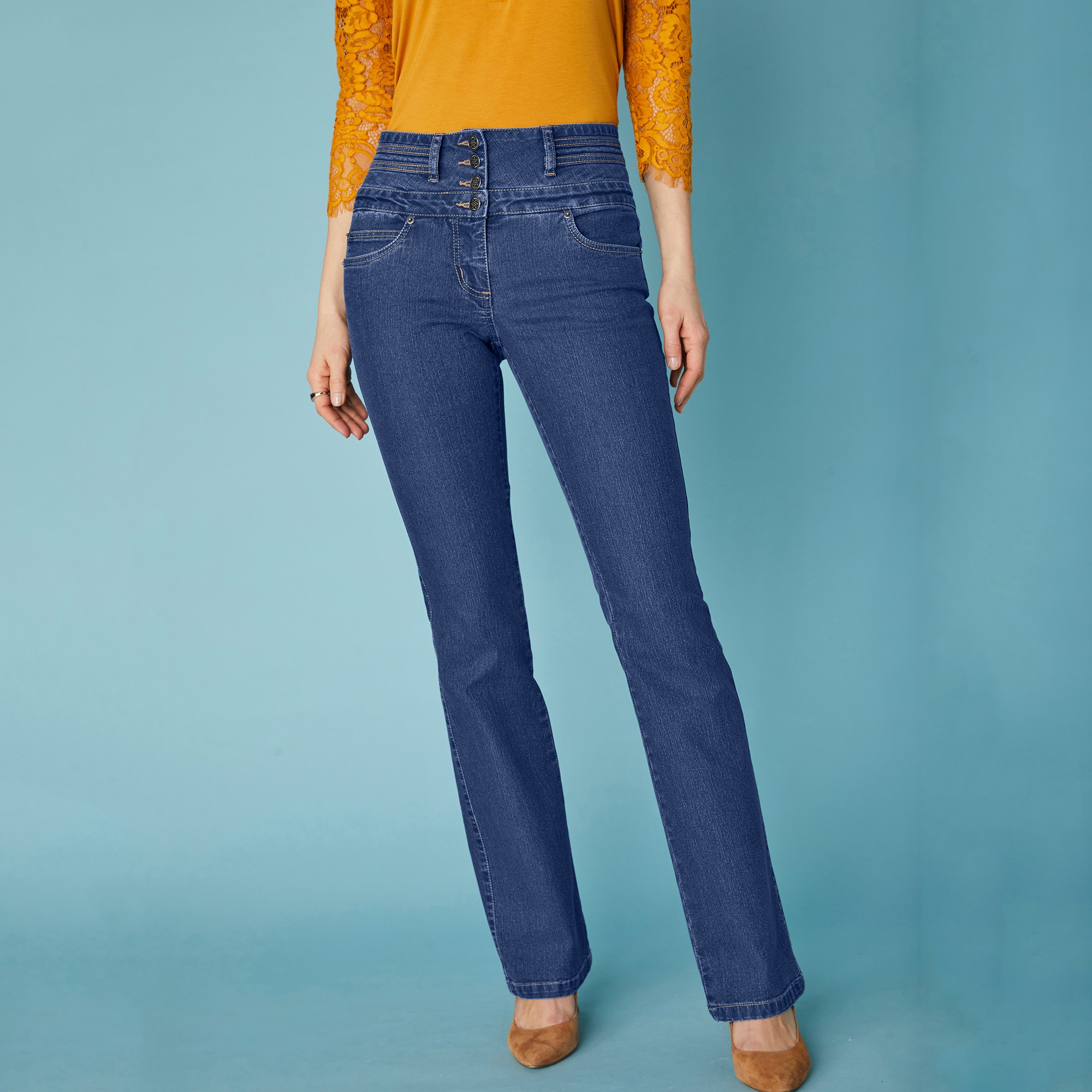 Jean Coupe Bootcut Taille Haute Stretch - Entrej. 78 Cm - Blancheporte