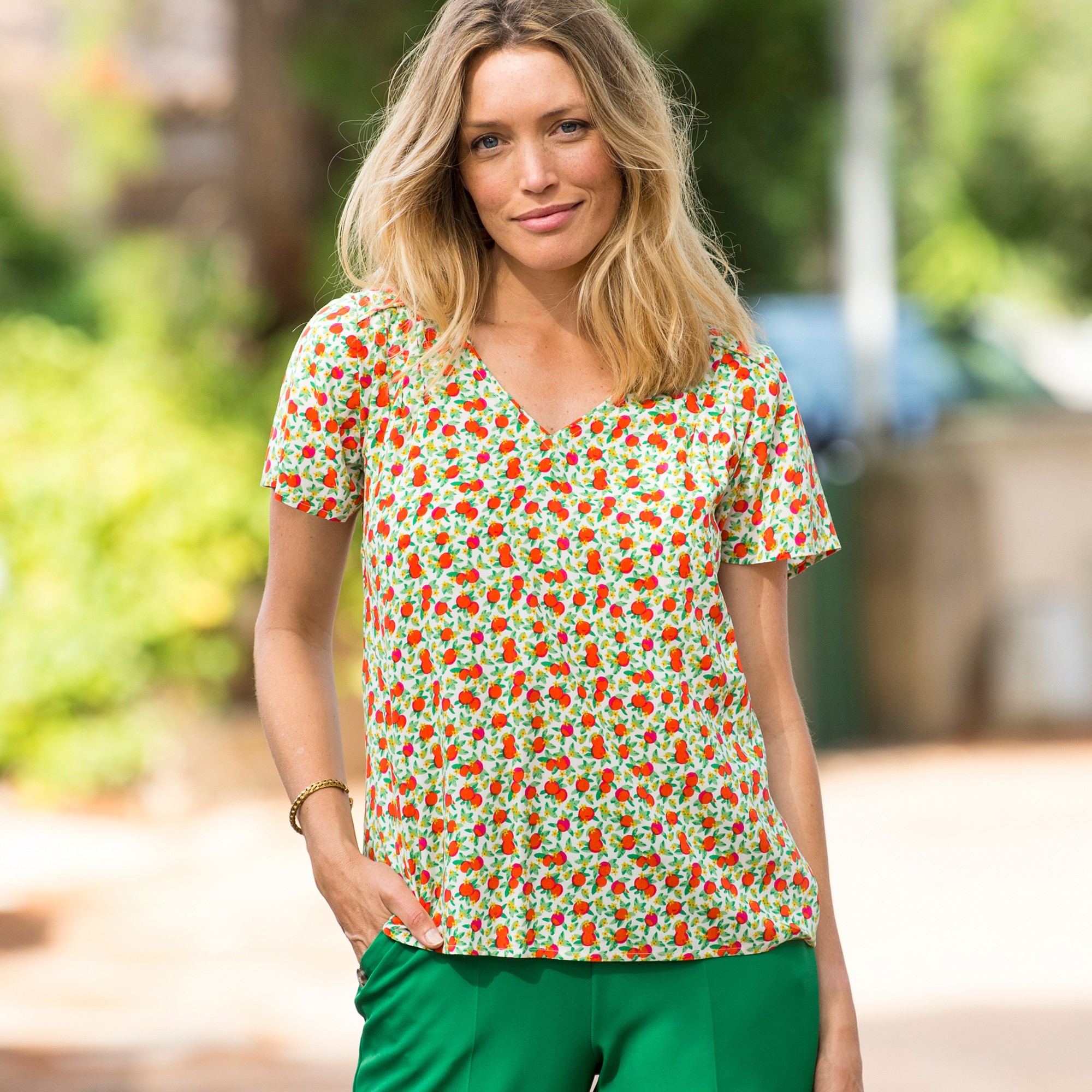 Blouse Col V Imprimée - Blancheporte