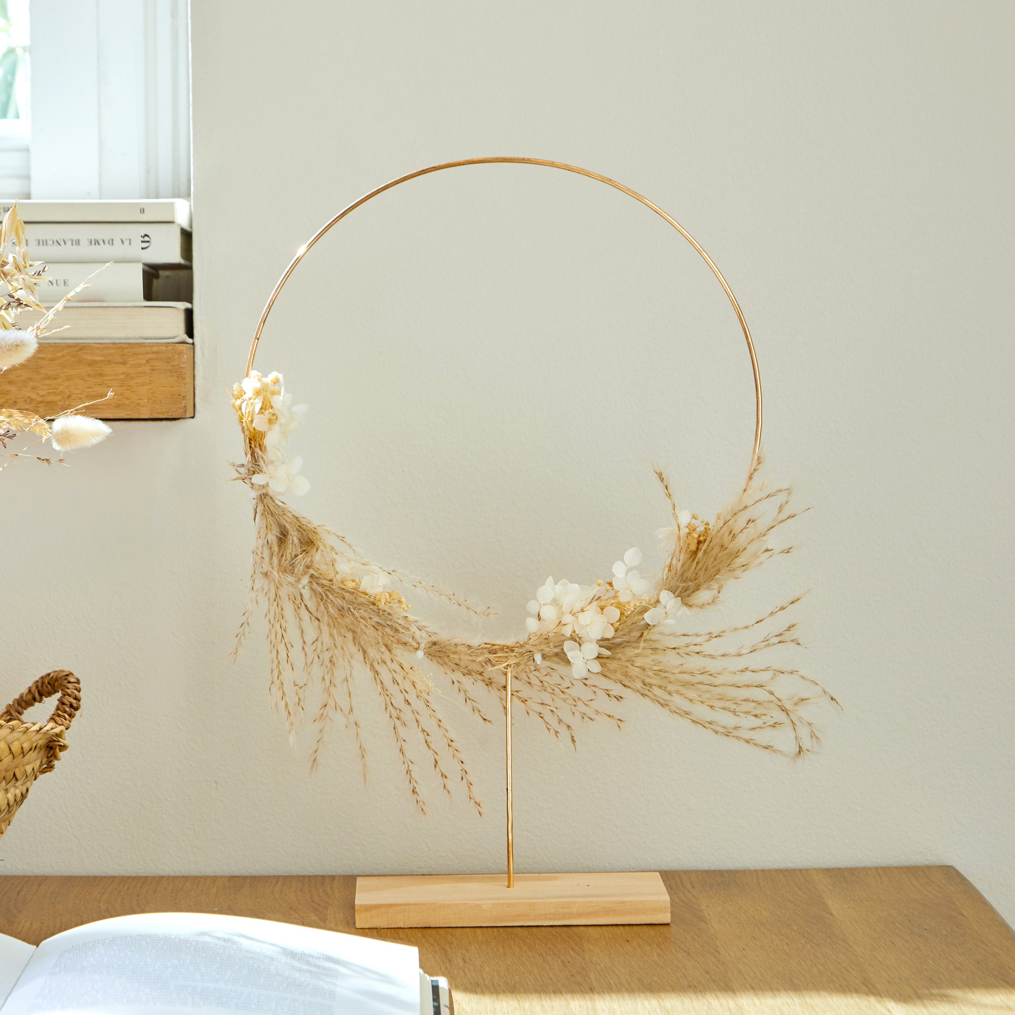 Couronne Fleurs Séchées À Poser - Blancheporte