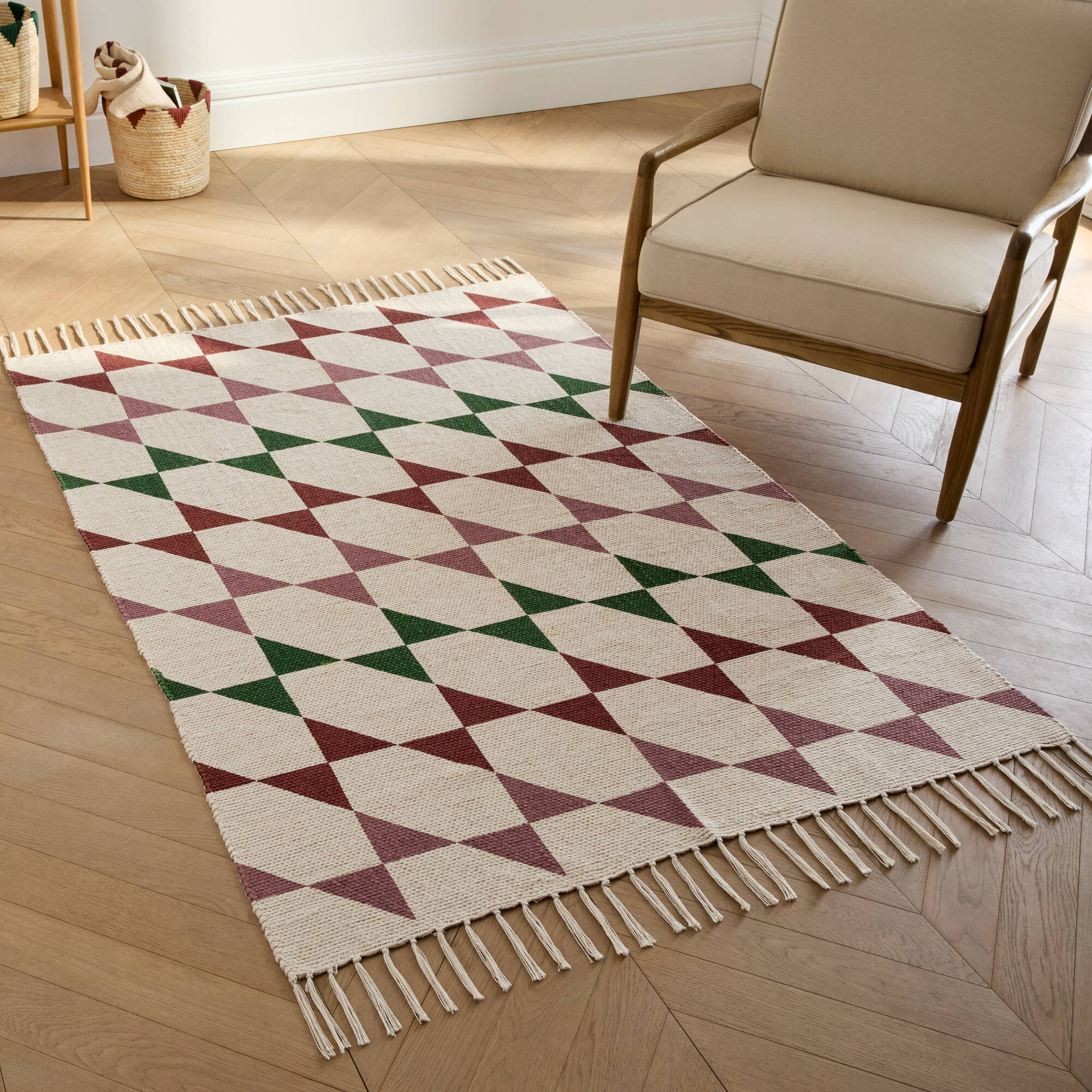 Tapis texturé imprimé géométrique - Blancheporte