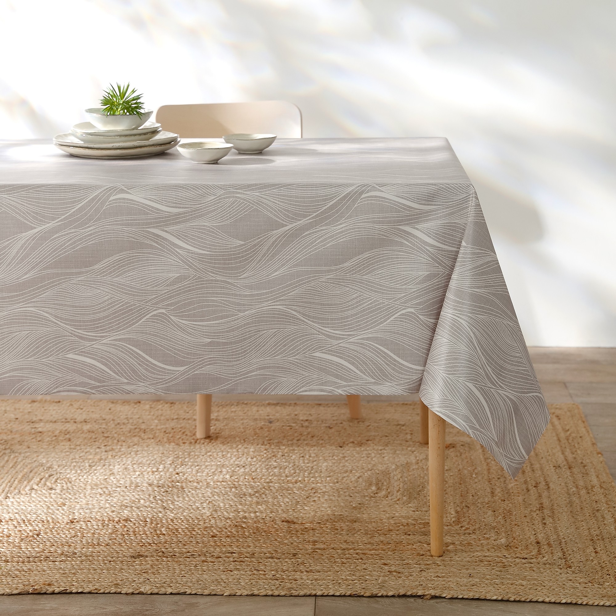 Nappe Toile Cirée Imprimée Vagues - Blancheporte