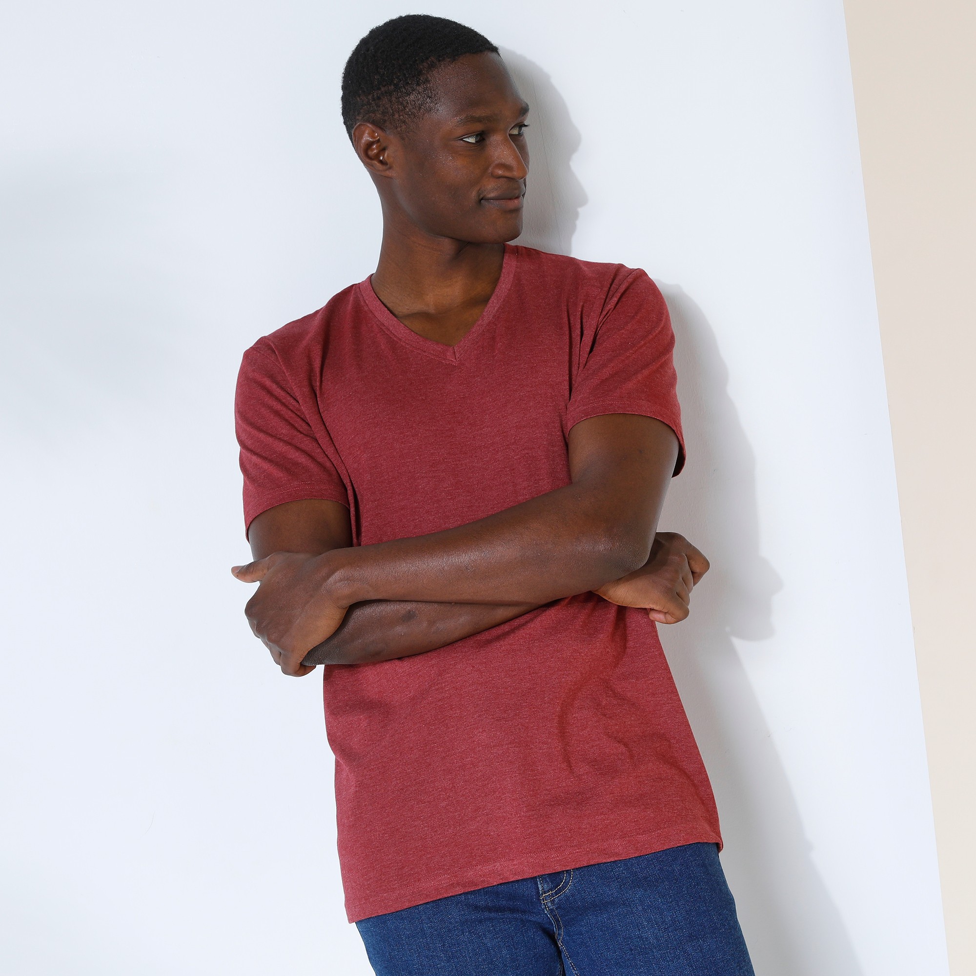 Tee-shirt Col V Manches Courtes - Blancheporte