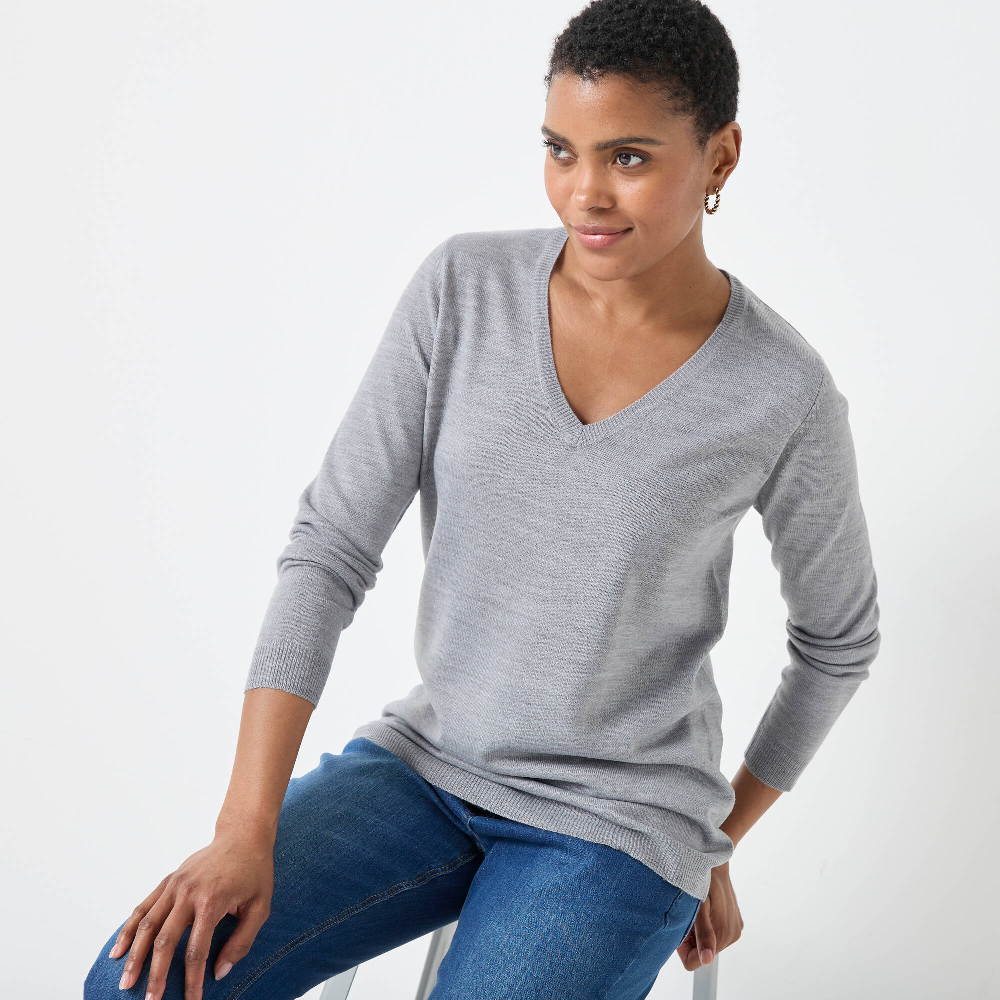 Pull Doux à Sequins Gris Blancheporte Taille 52 - Grande Taille Femme - Neuf Sans étiquettes