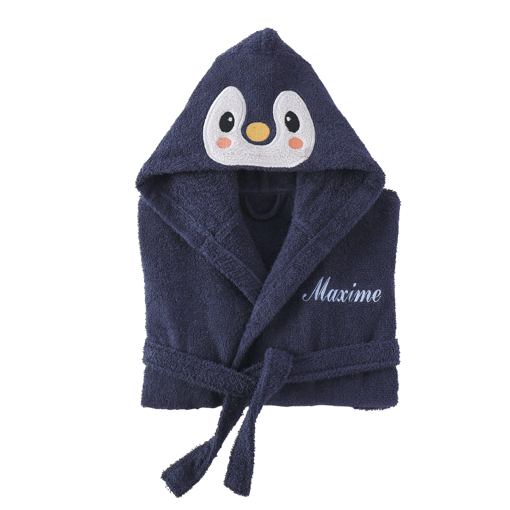 Peignoir de bain enfant personnalisable Pingouin, à capuche - Blancheporte