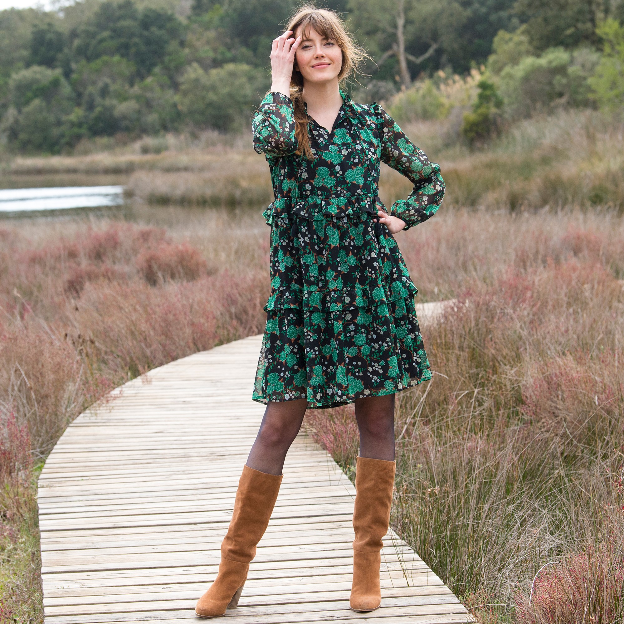 Robe Volantée Imprimée - Blancheporte