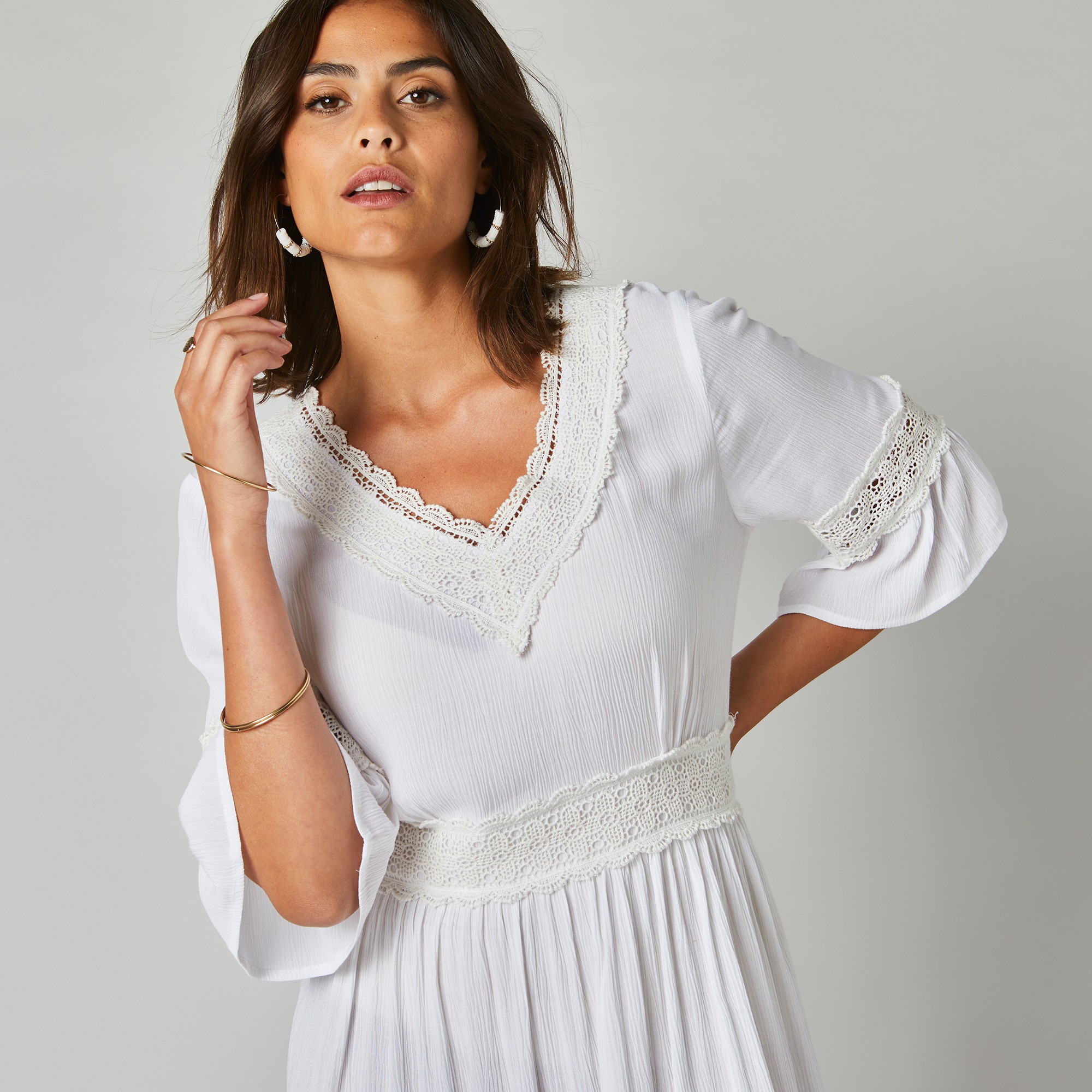Robe macramé blanche best sale porte