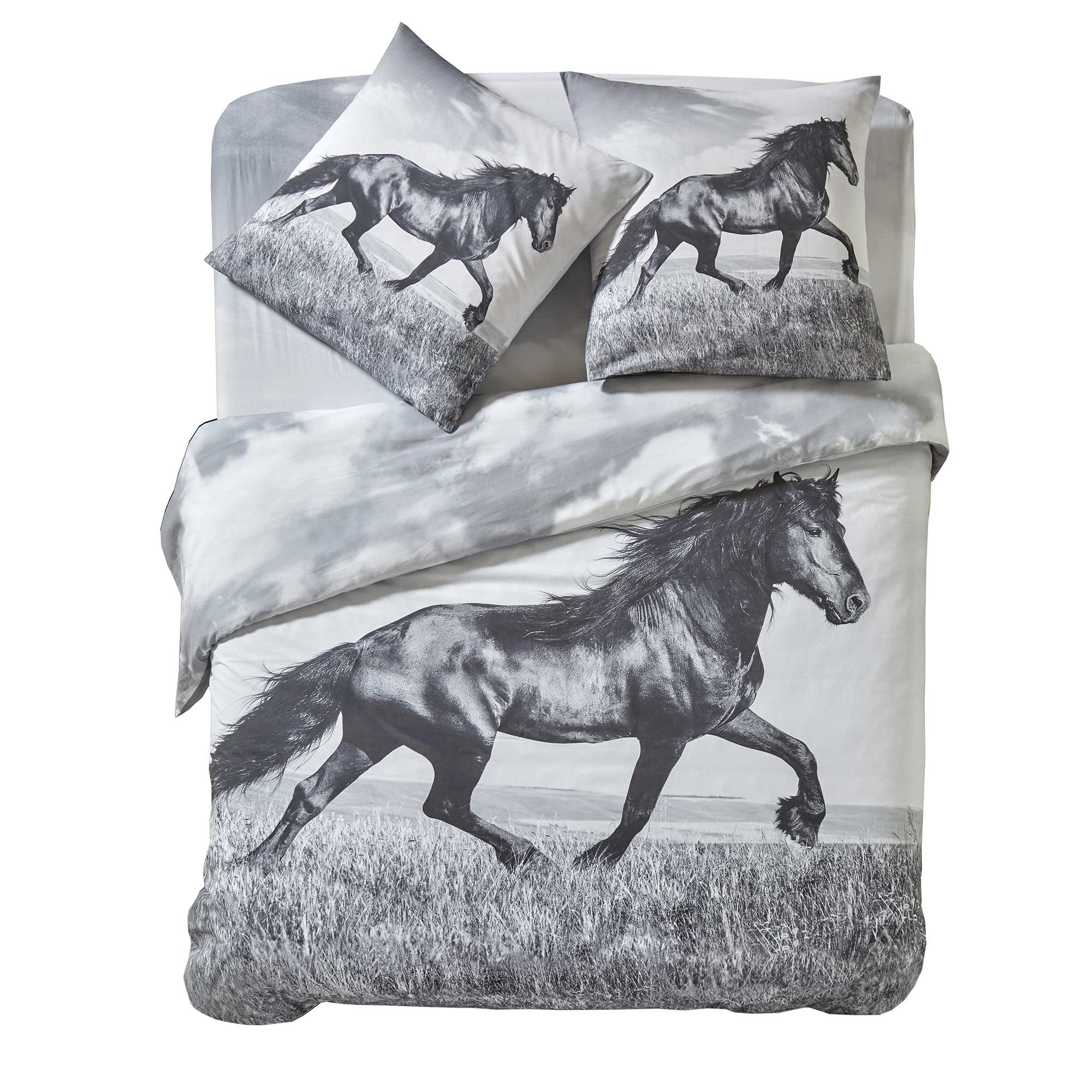 Linge De Lit Prince En Coton Imprimé Photo Cheval - Blancheporte