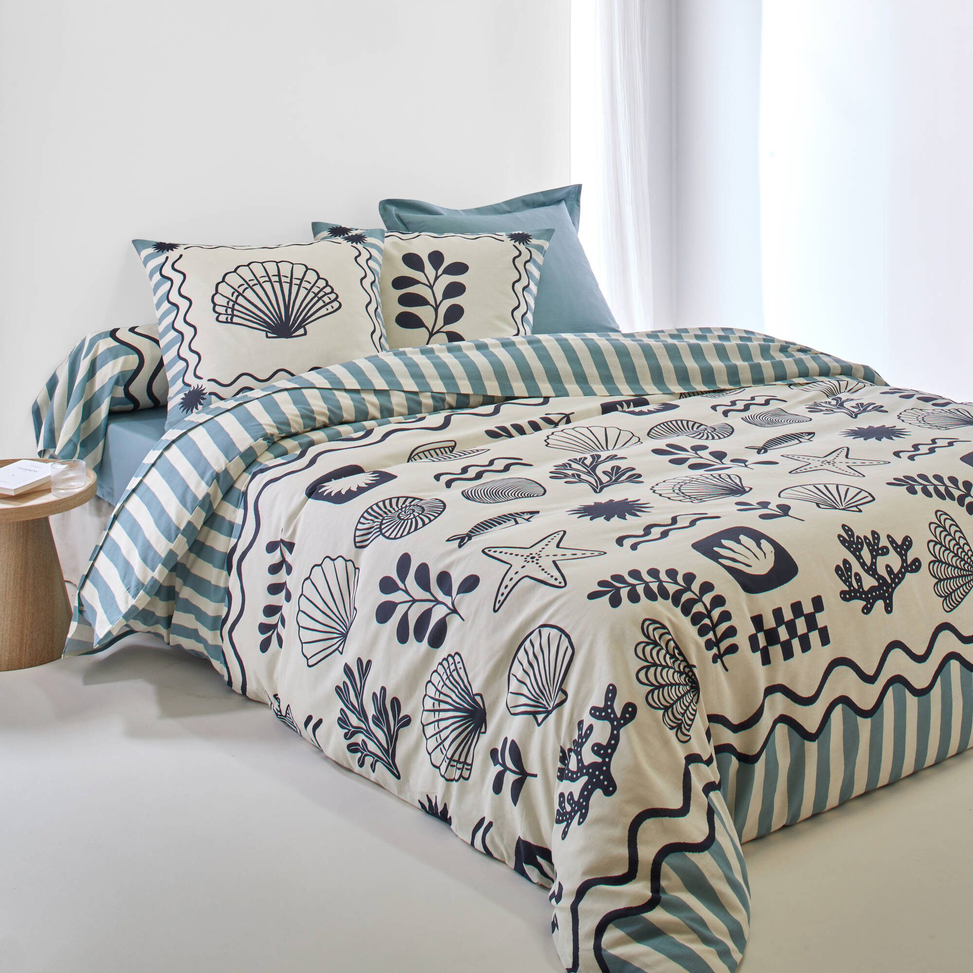 Linge de lit Marinette en coton imprimé - Blancheporte