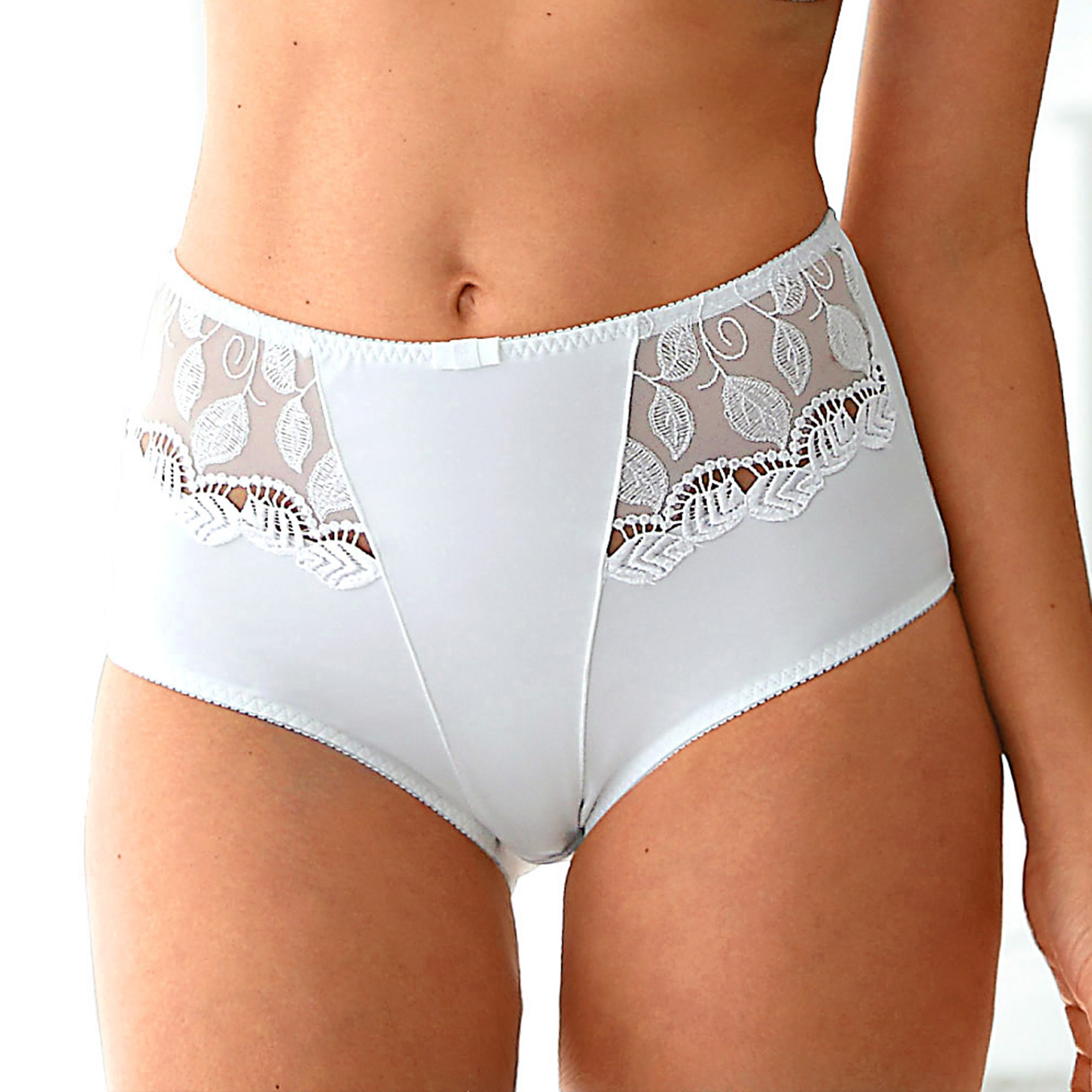 Gainette microfibre et guipure Rima - lot de 2 - 54/56 - Blanc - Confidence Lingerie