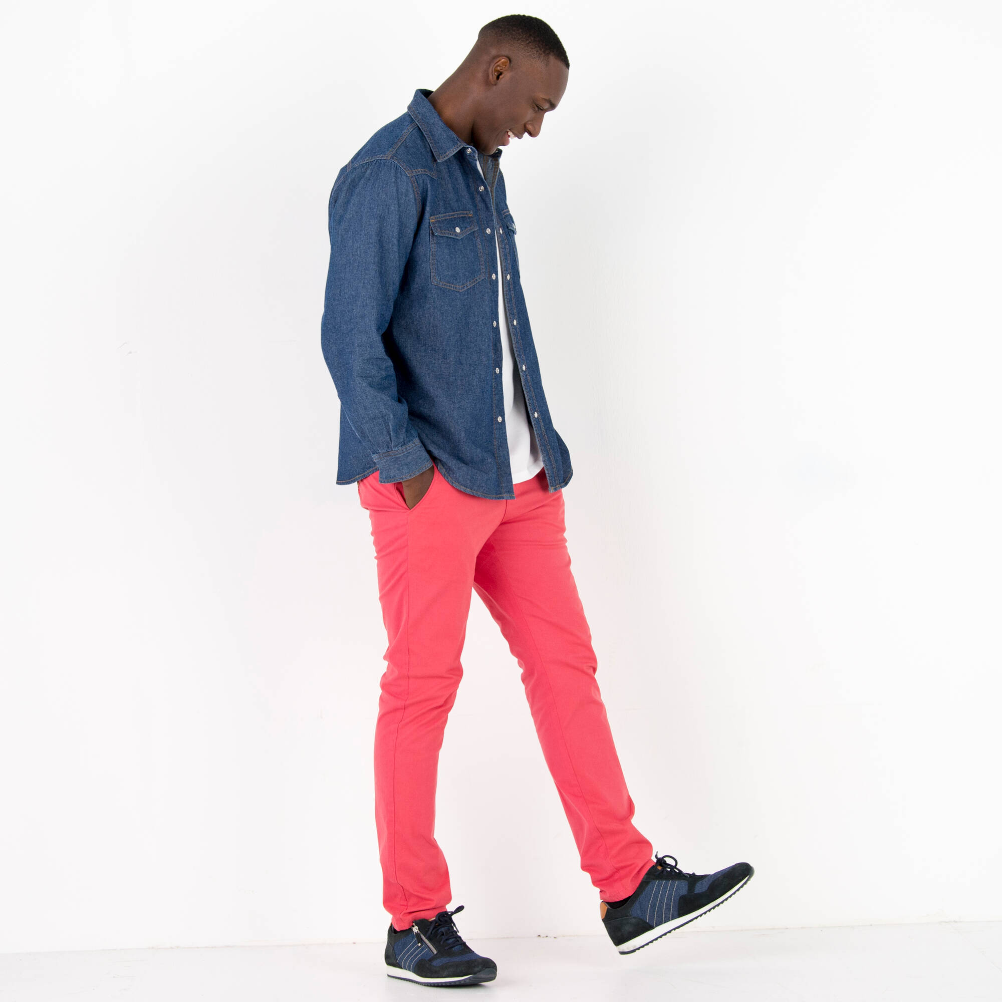 Chemise pressionne manches longues en jean - Blancheporte 23$