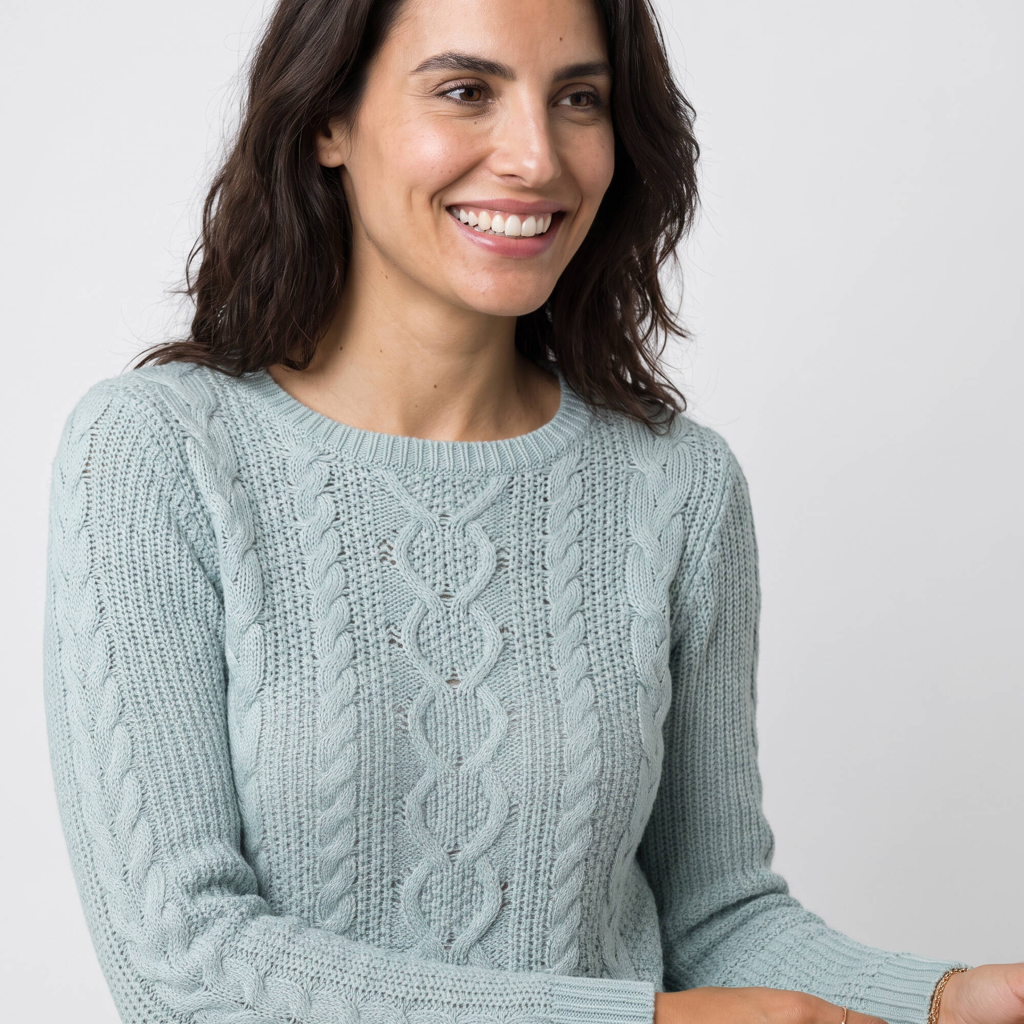 Pull col rond maille torsade - Blancheporte 36$