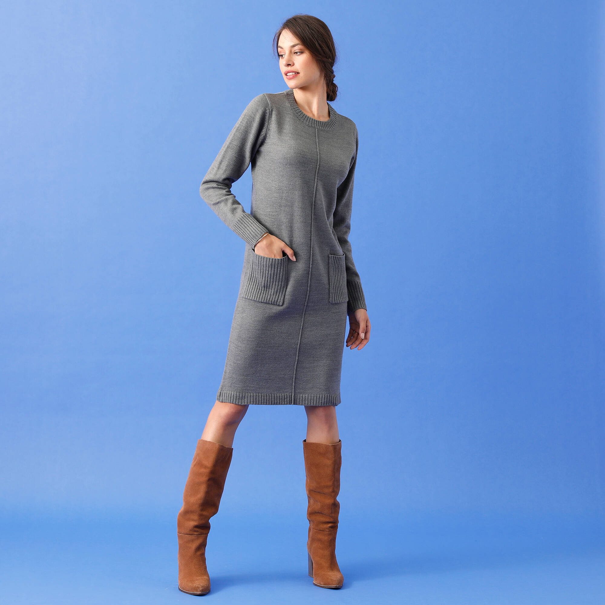 Robe pull blanche porte online