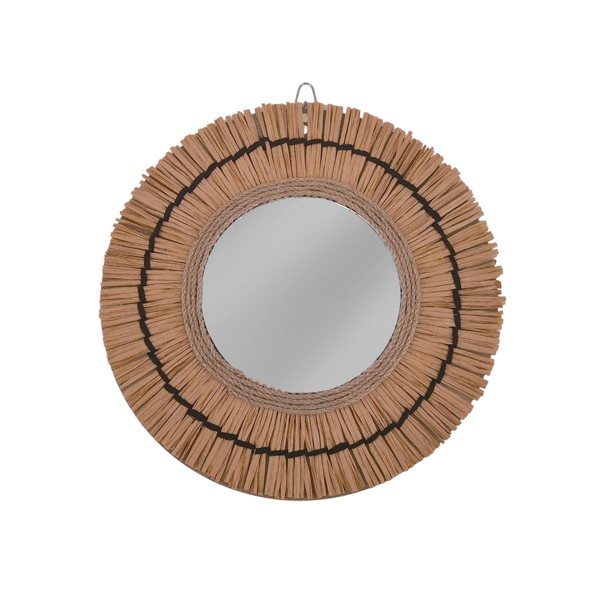 Miroir Mural Rond Effet Raphia - Blancheporte