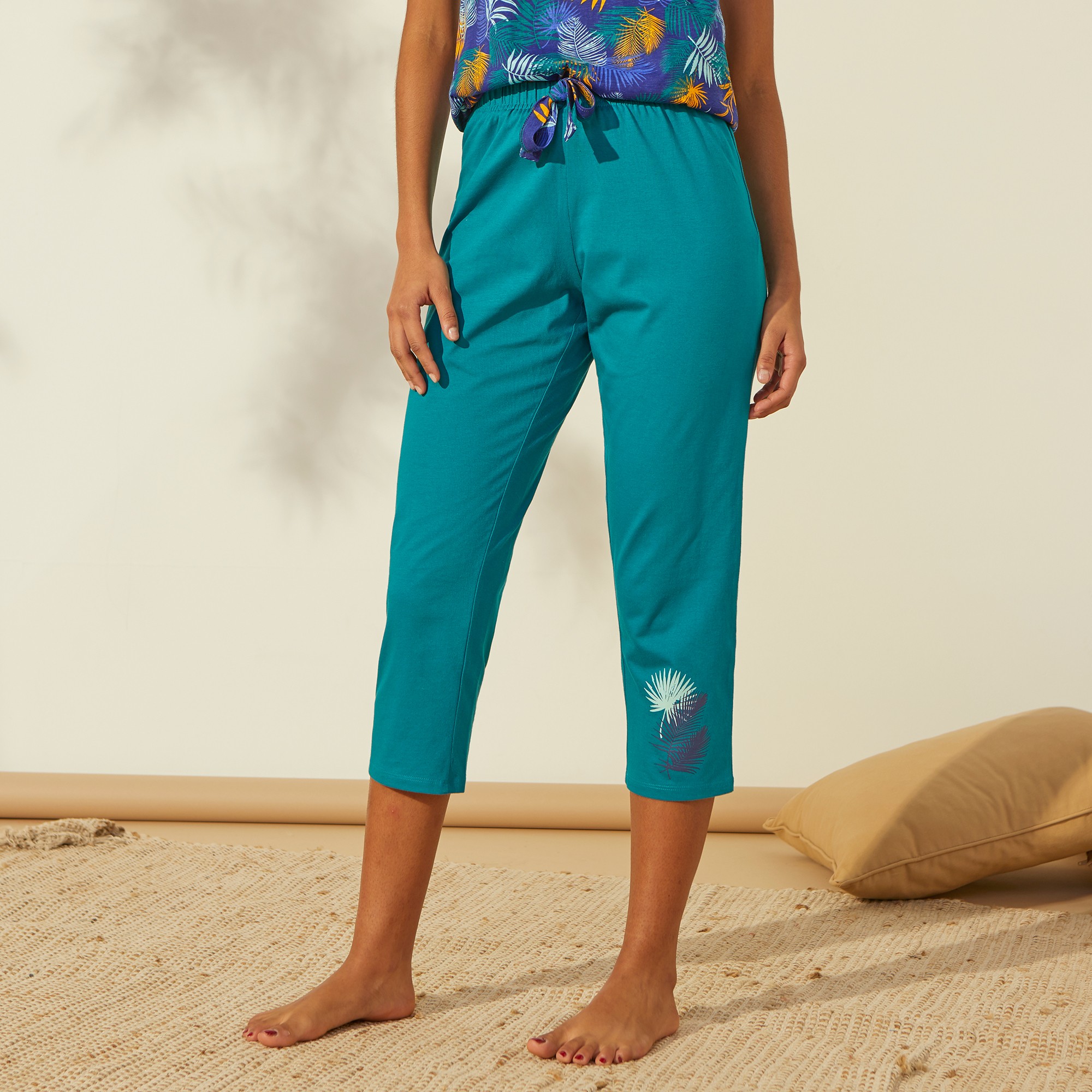 Pantacourt De Pyjama En Coton - Uni Tropical - Blancheporte
