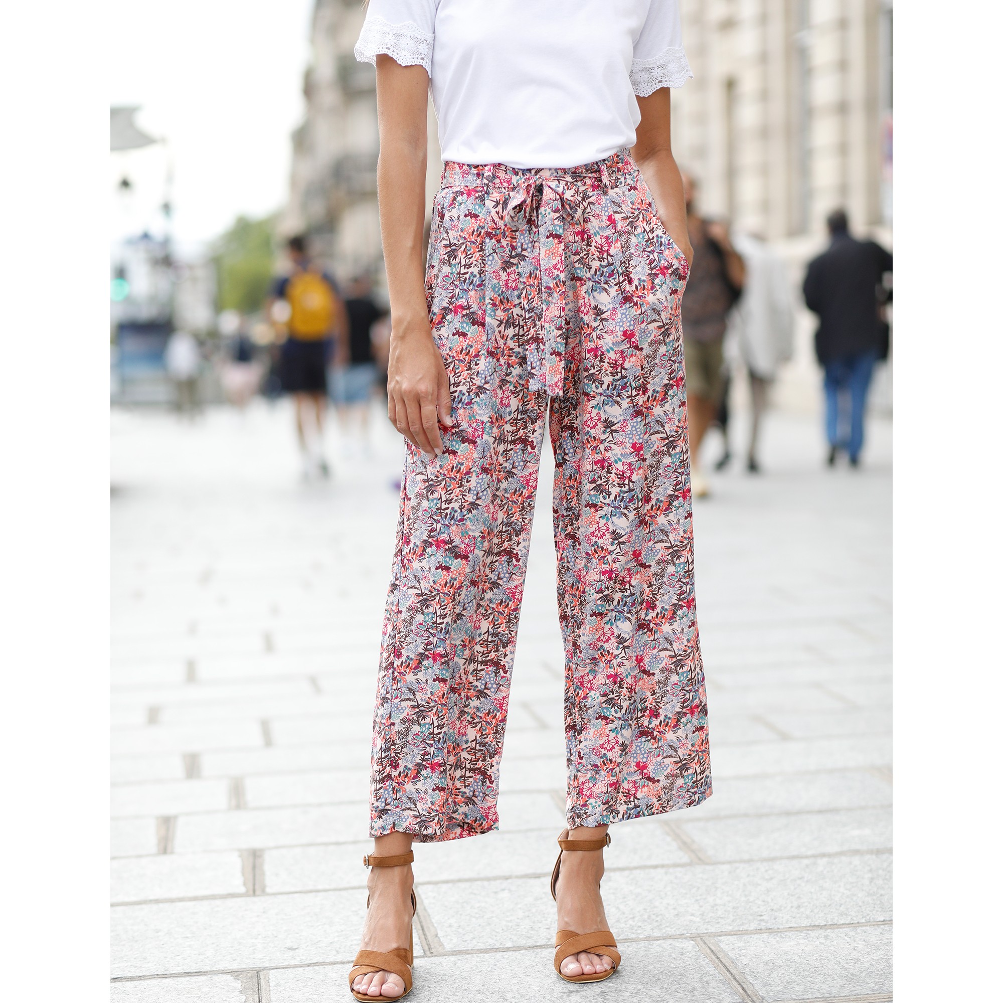 Pantalon Raccourci Fluide Imprimé - Blancheporte