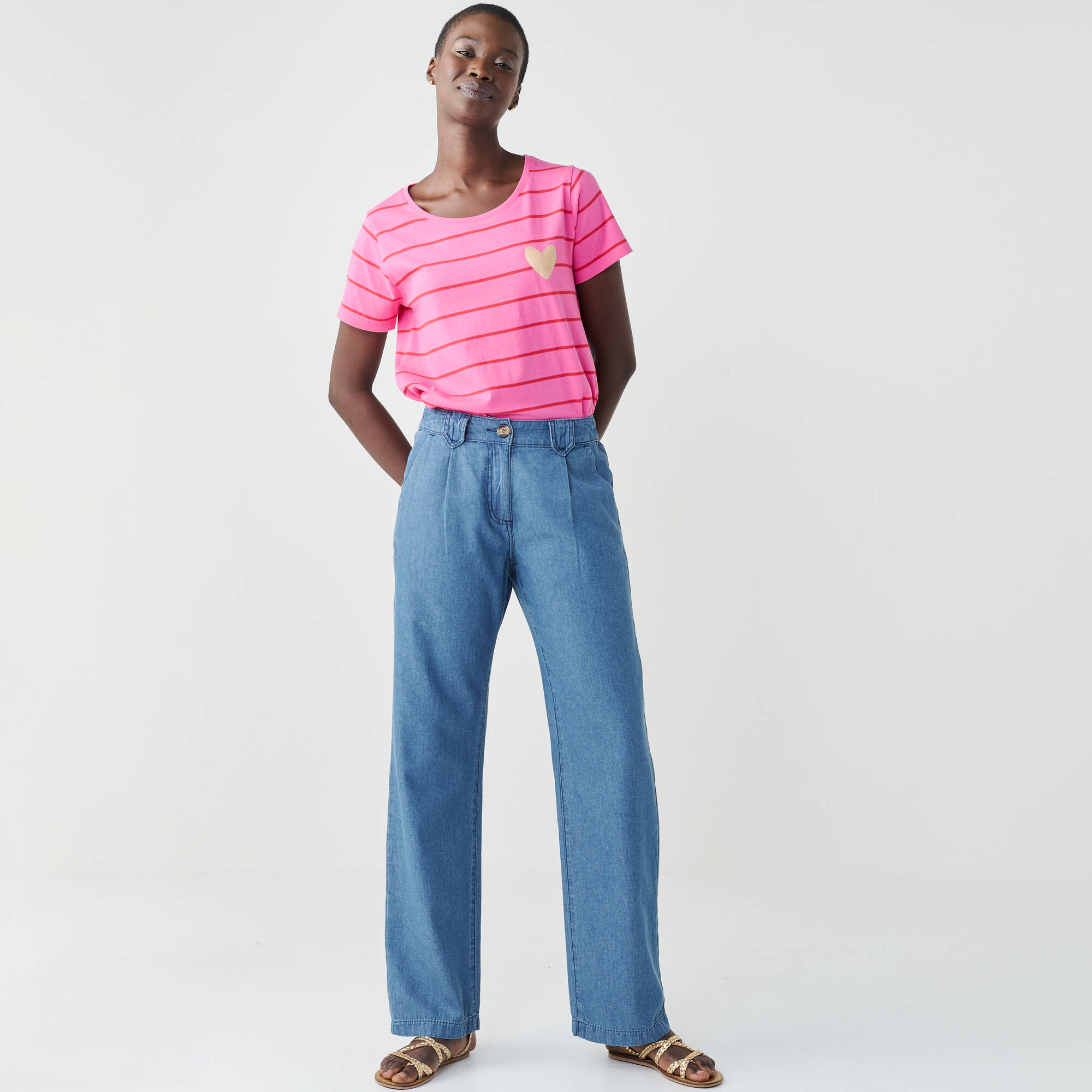 Jean droit large pinces - Blancheporte 40$