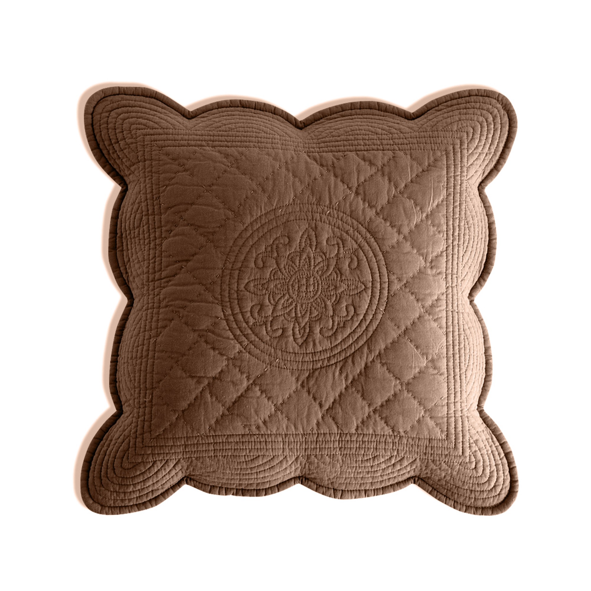 Housse Coussin Unie Style Boutis Cassandre - Blancheporte