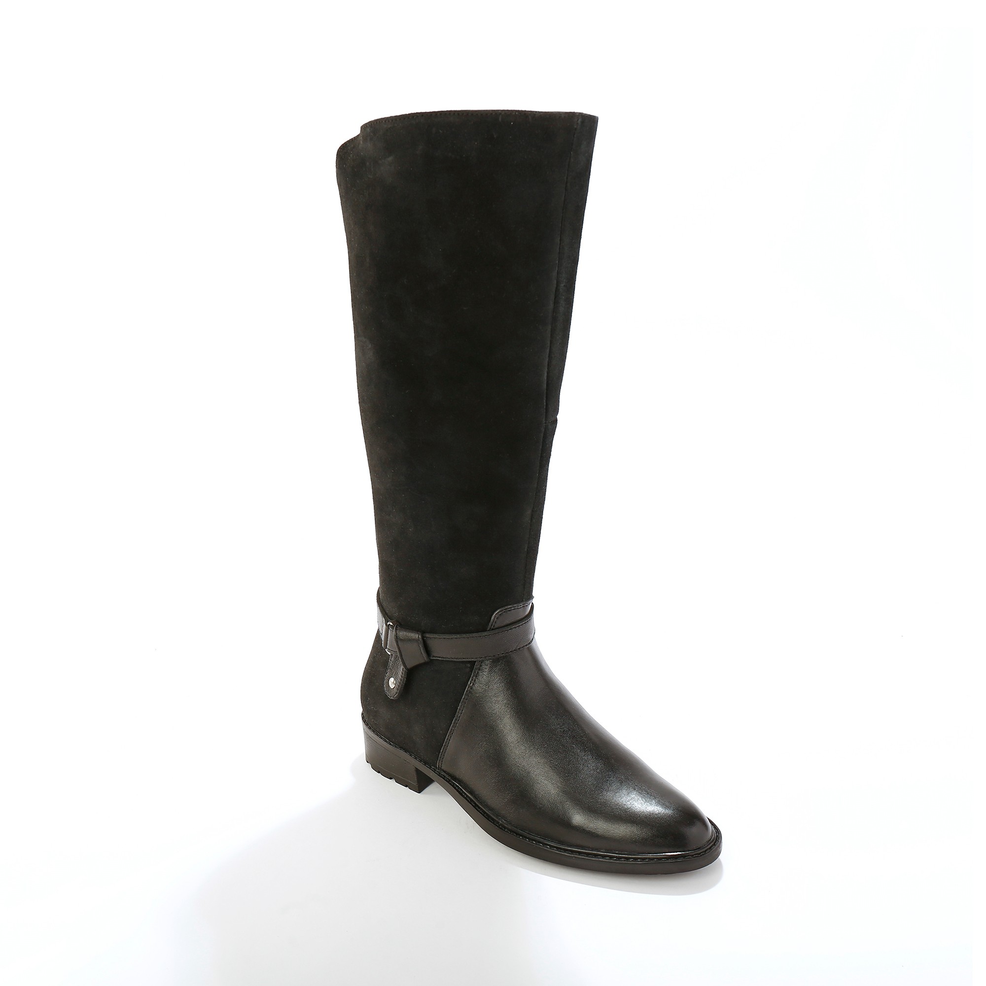 Bottes En Cuir Bimatière À Mollets Élastiqués - Blancheporte