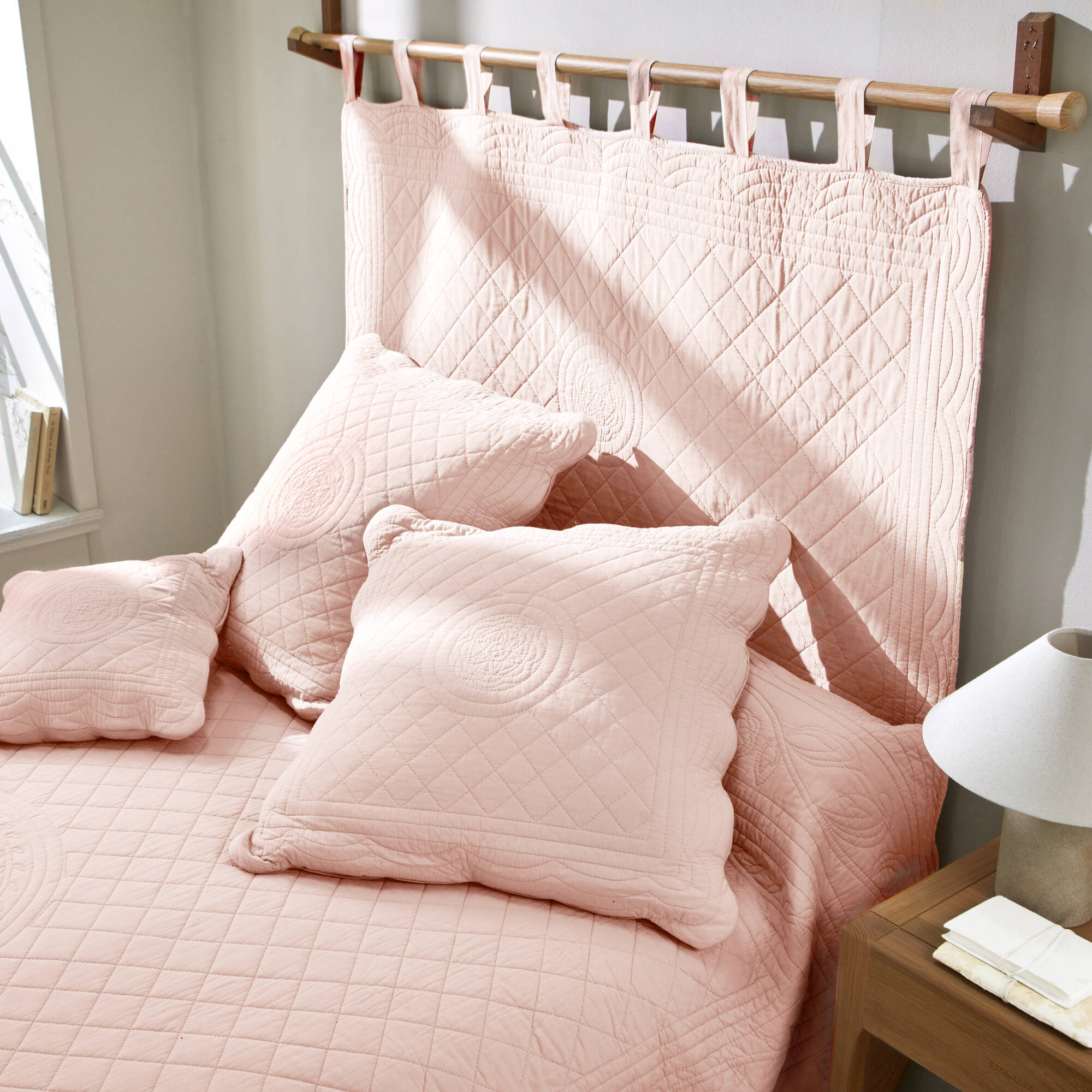 Tête de lit unie coton style boutis Cassandre - Blancheporte