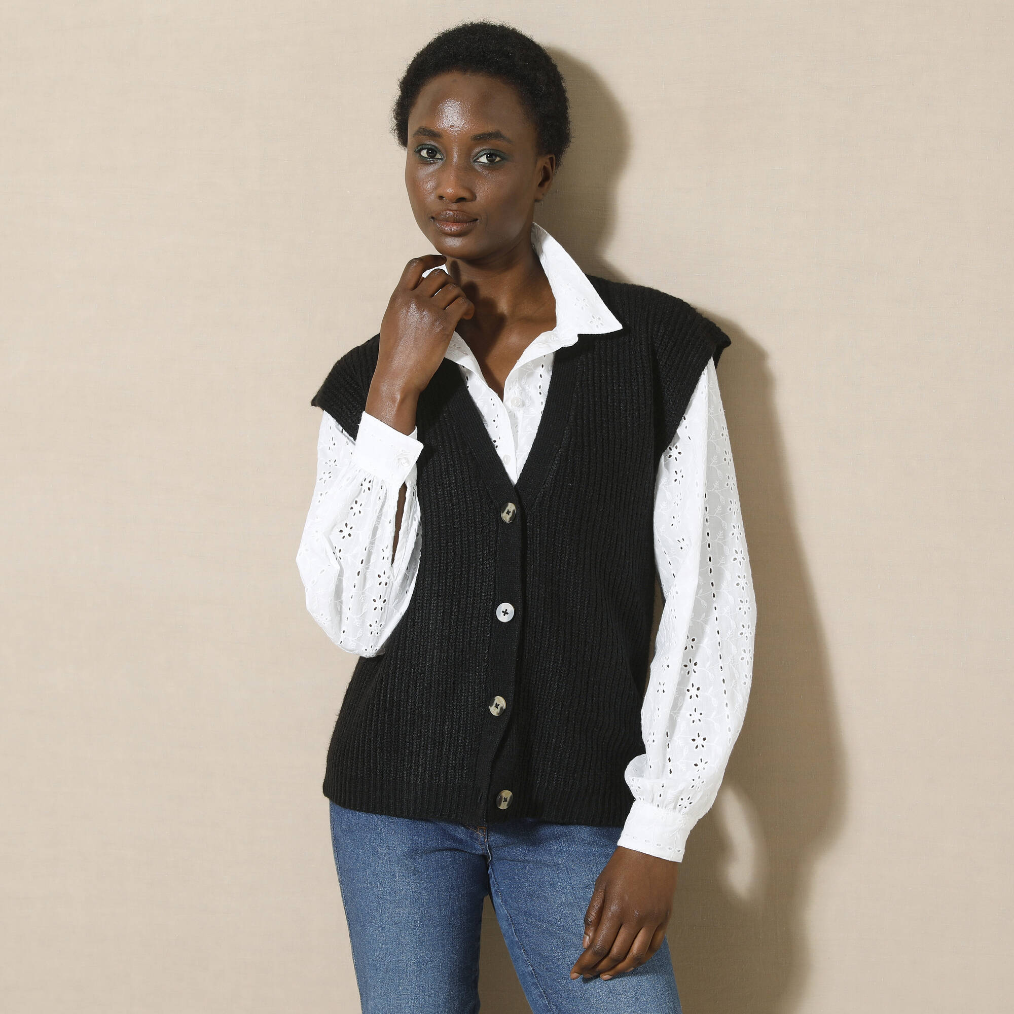 Gilet blanche porte outlet
