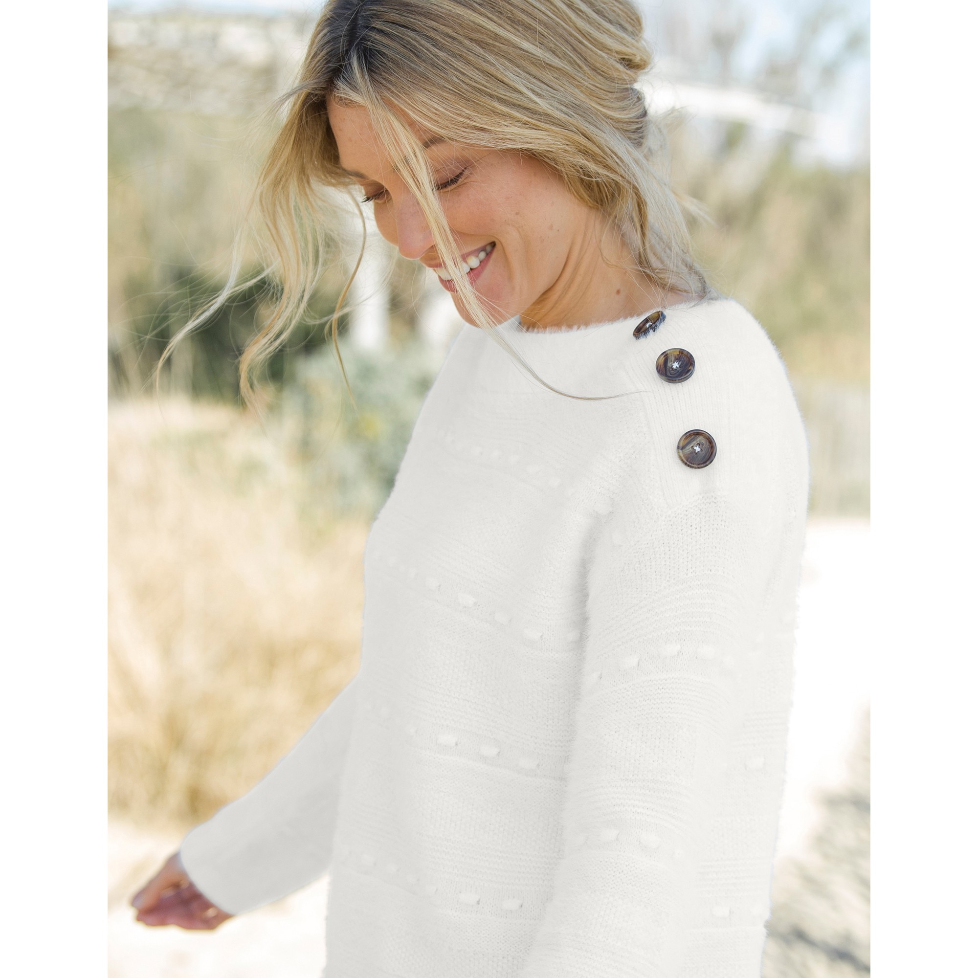 Pull blanche online porte