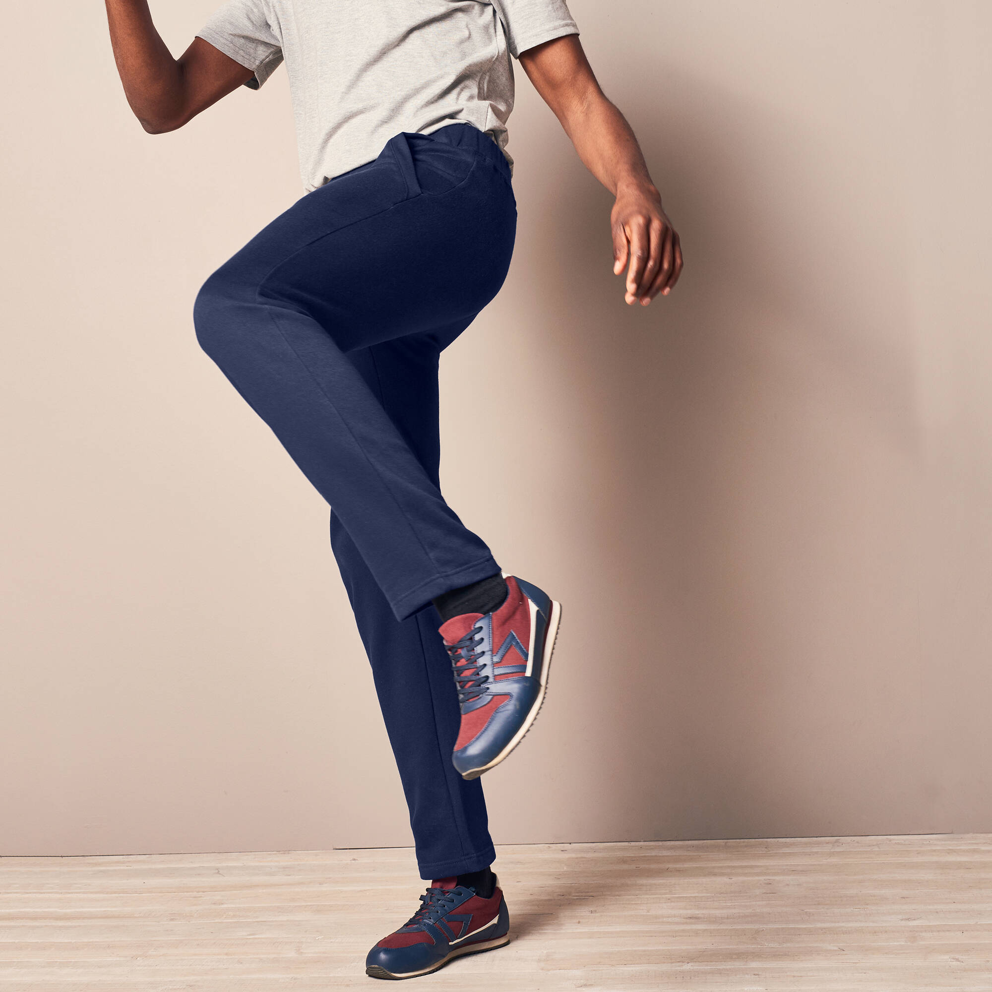 Pantalon jogging molleton bas droits marine Blancheporte