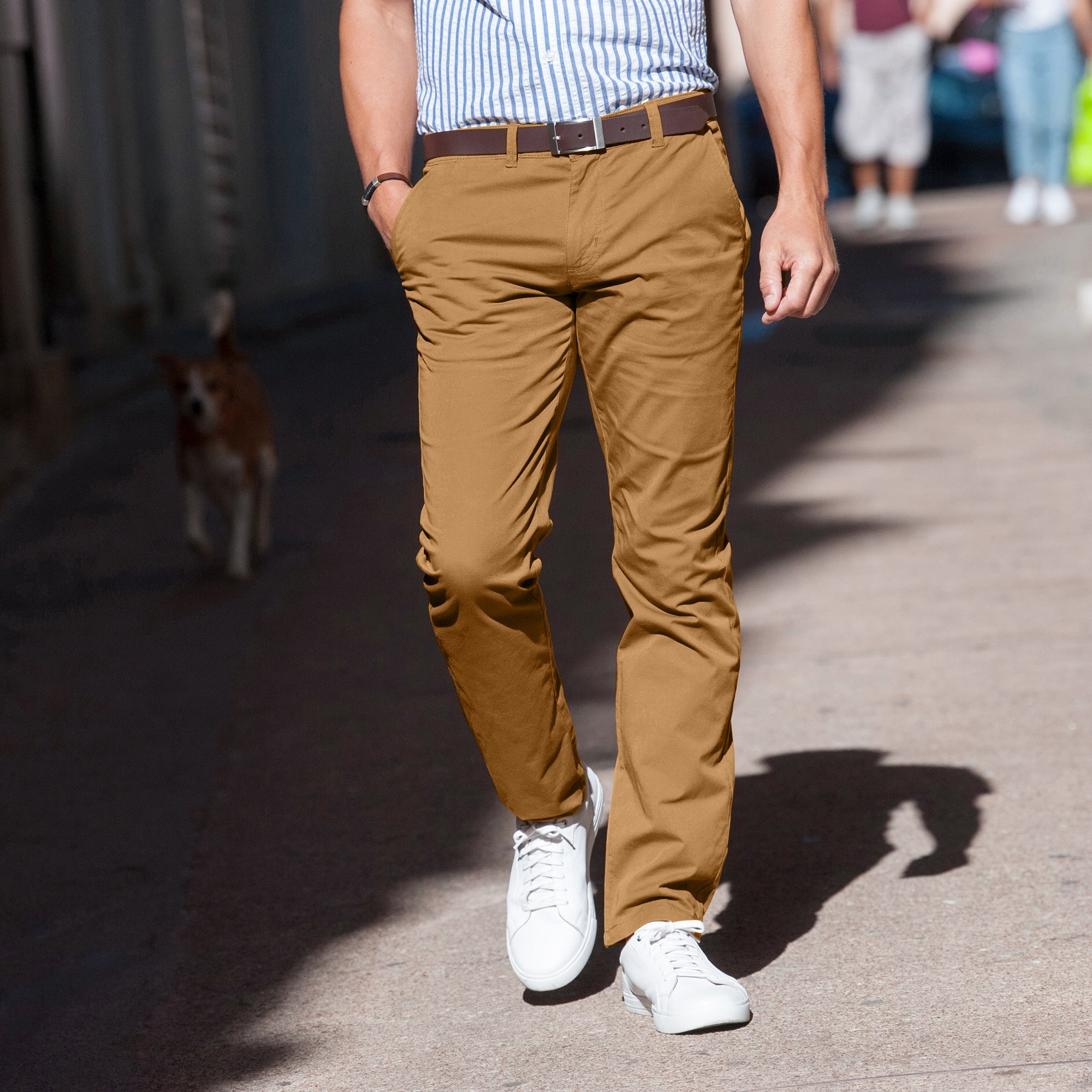 Pantalon Chino Uni Sergé Stretch Grand Confort - Blancheporte