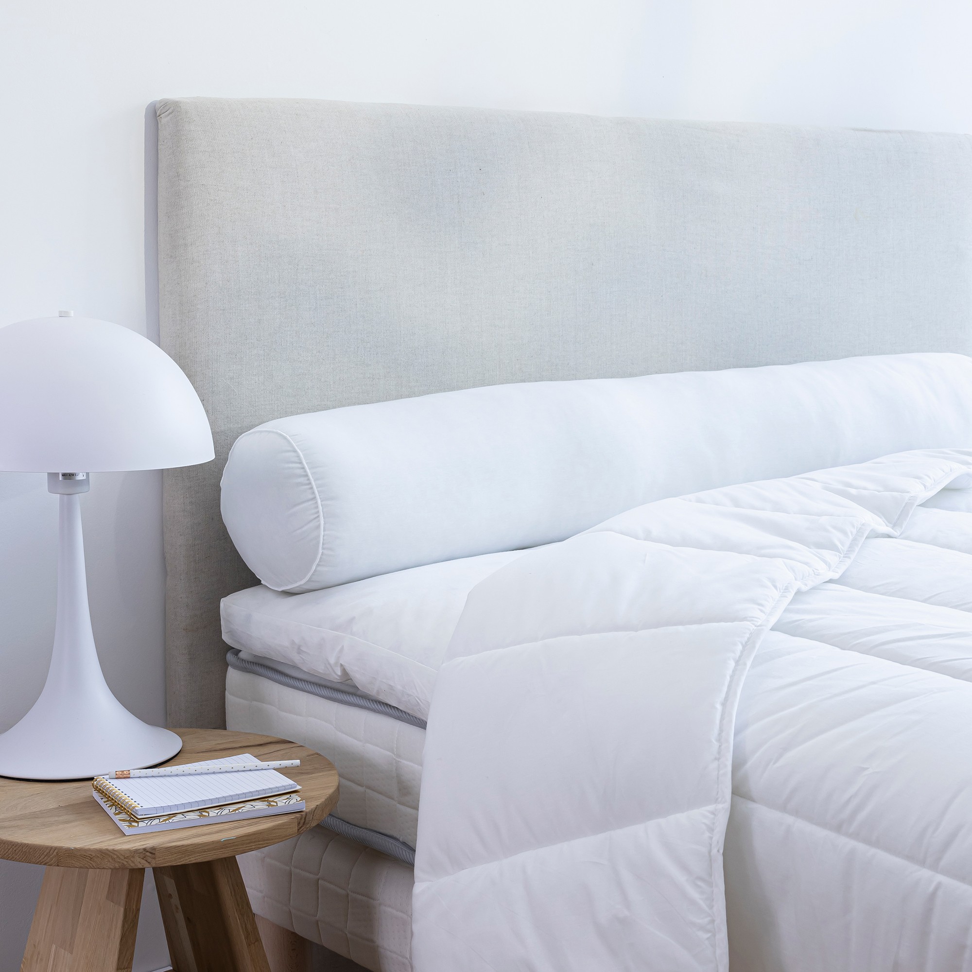 Traversin anti-transpirant ferme - Traversin : 140cm - Blanc - Edona