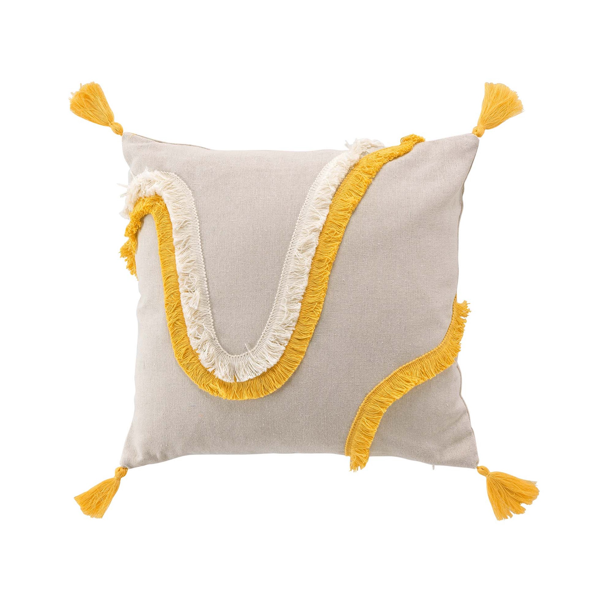 Coussin Brodé Avec Pompons - Blancheporte