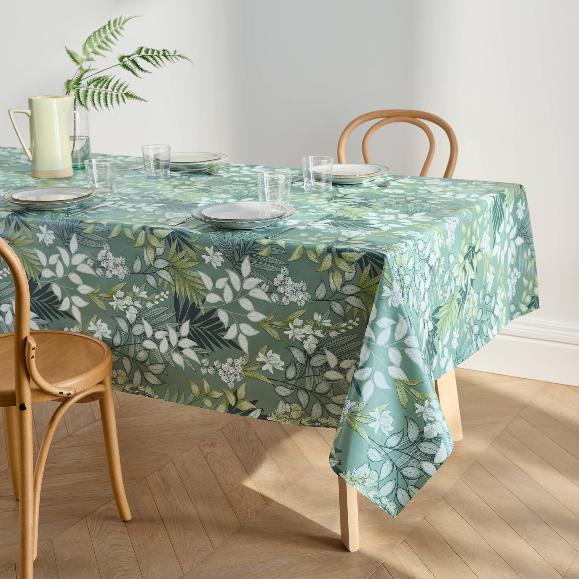 Nappe toile cirée imprimé feuillage - Blancheporte
