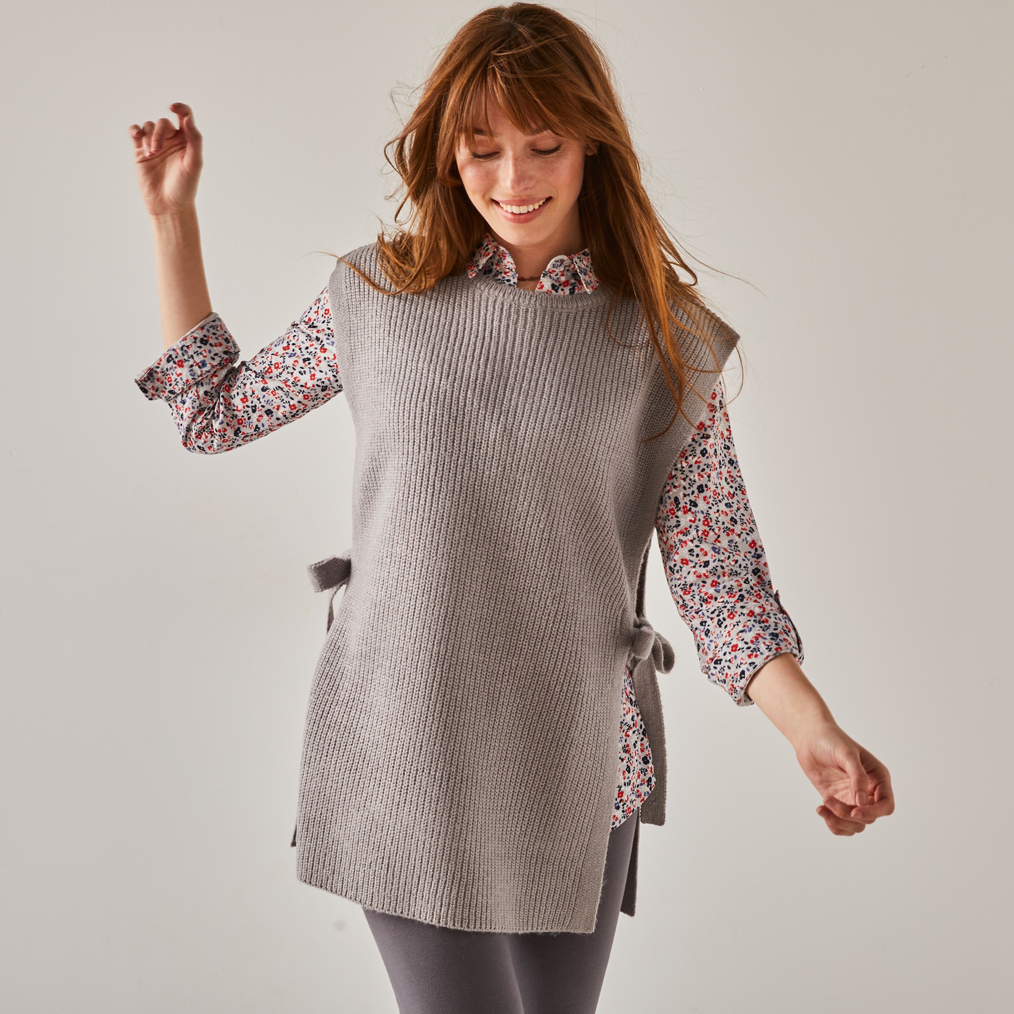 Pull Tunique Sans Manches, Maille Anglaise - Blancheporte