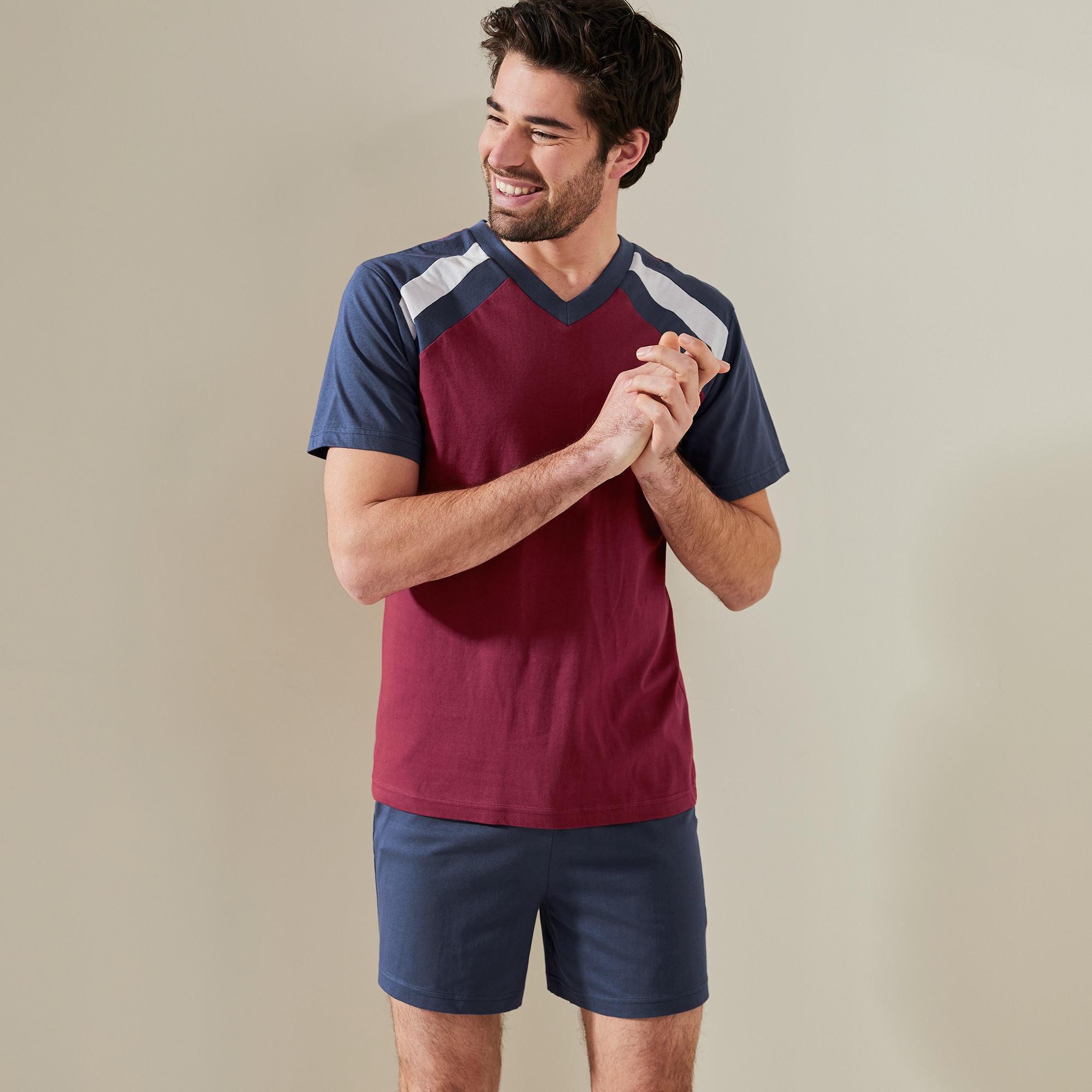 Pyjama Short Tricolore - Lot De 2 - Blancheporte